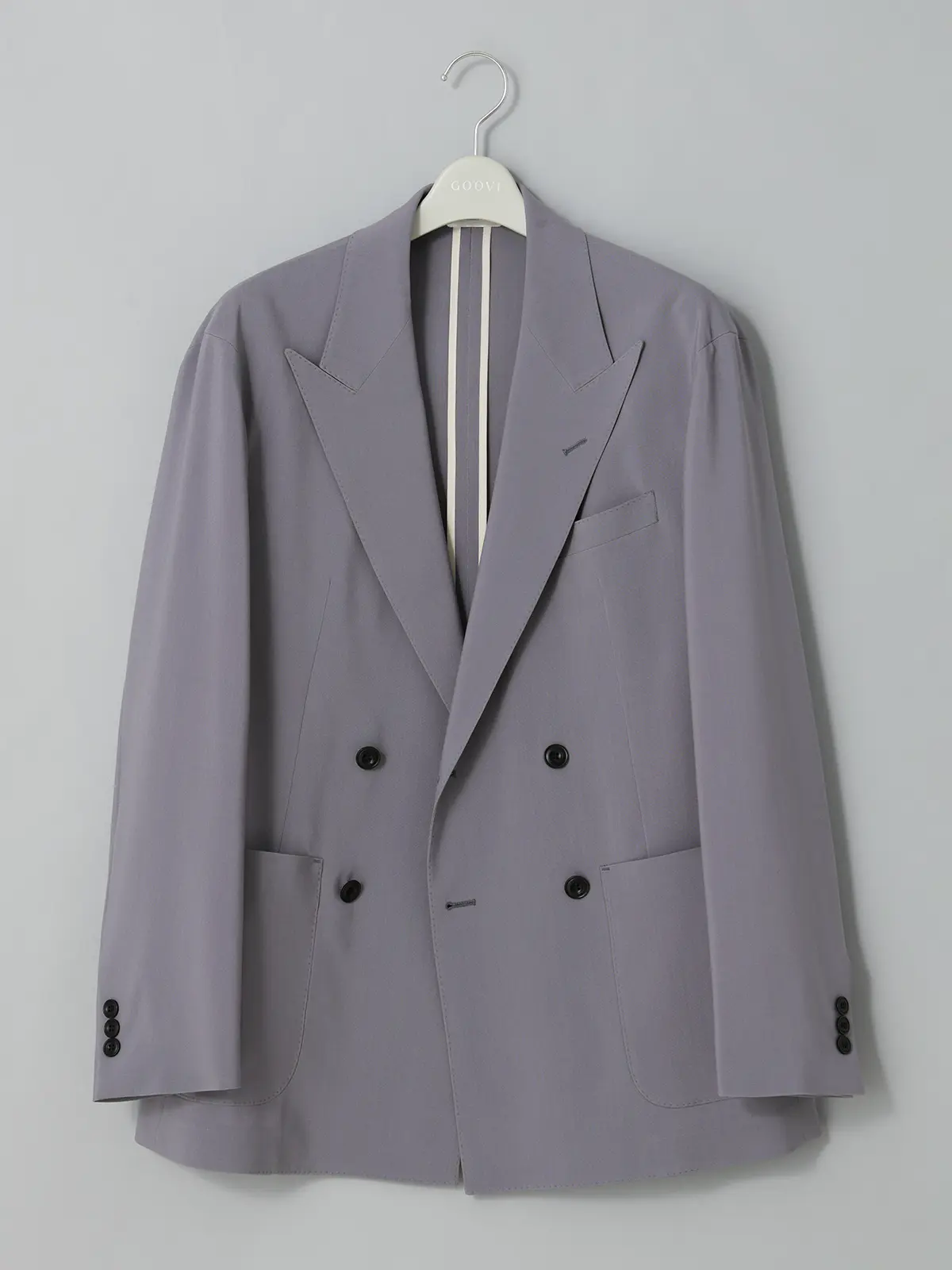 GOOVI／ダブルブレストジャケット／SUPER100'sウールトロピカル／無地 パープル 0