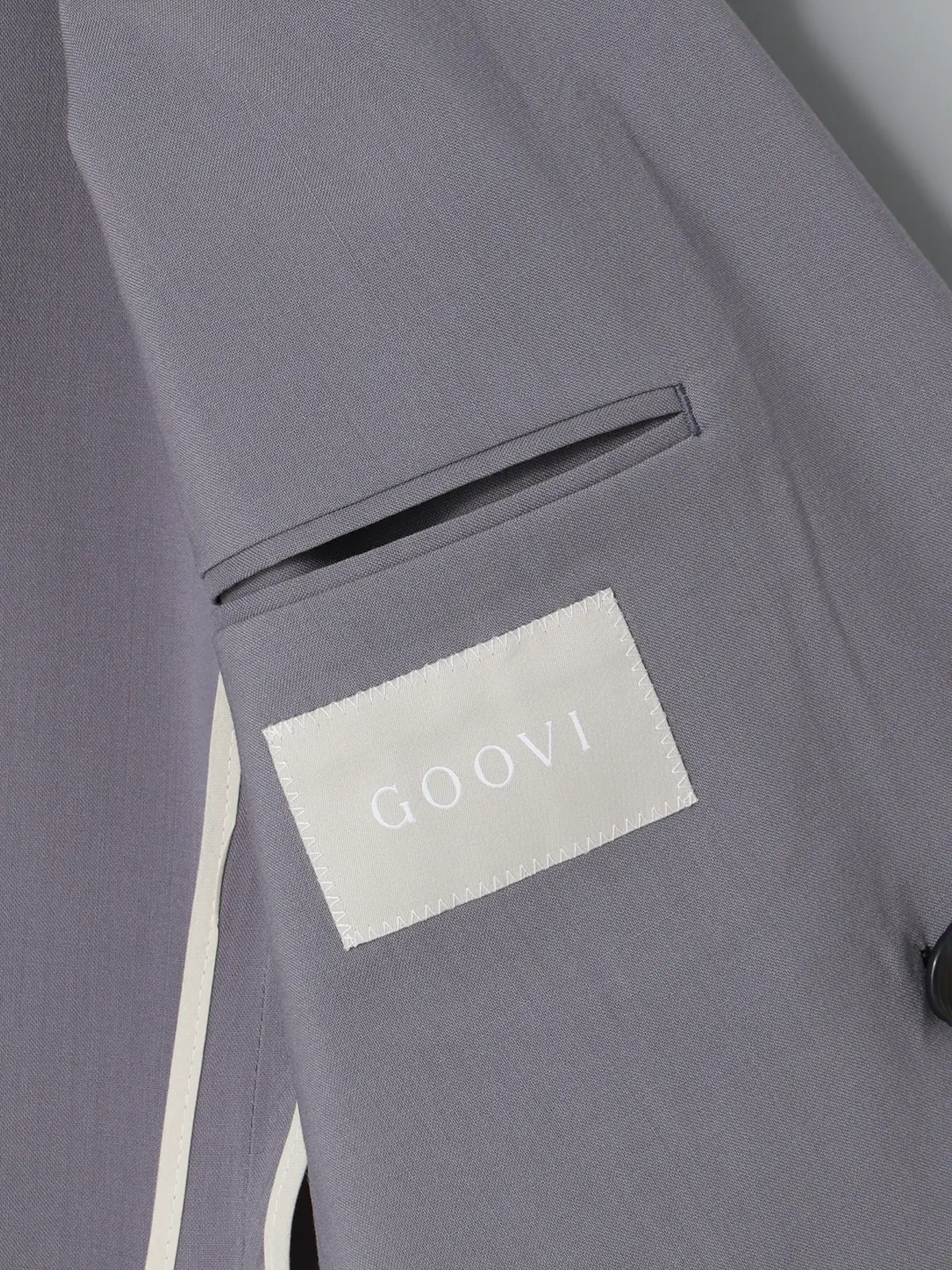 GOOVI／ダブルブレストジャケット／SUPER100'sウールトロピカル／無地 パープル 0