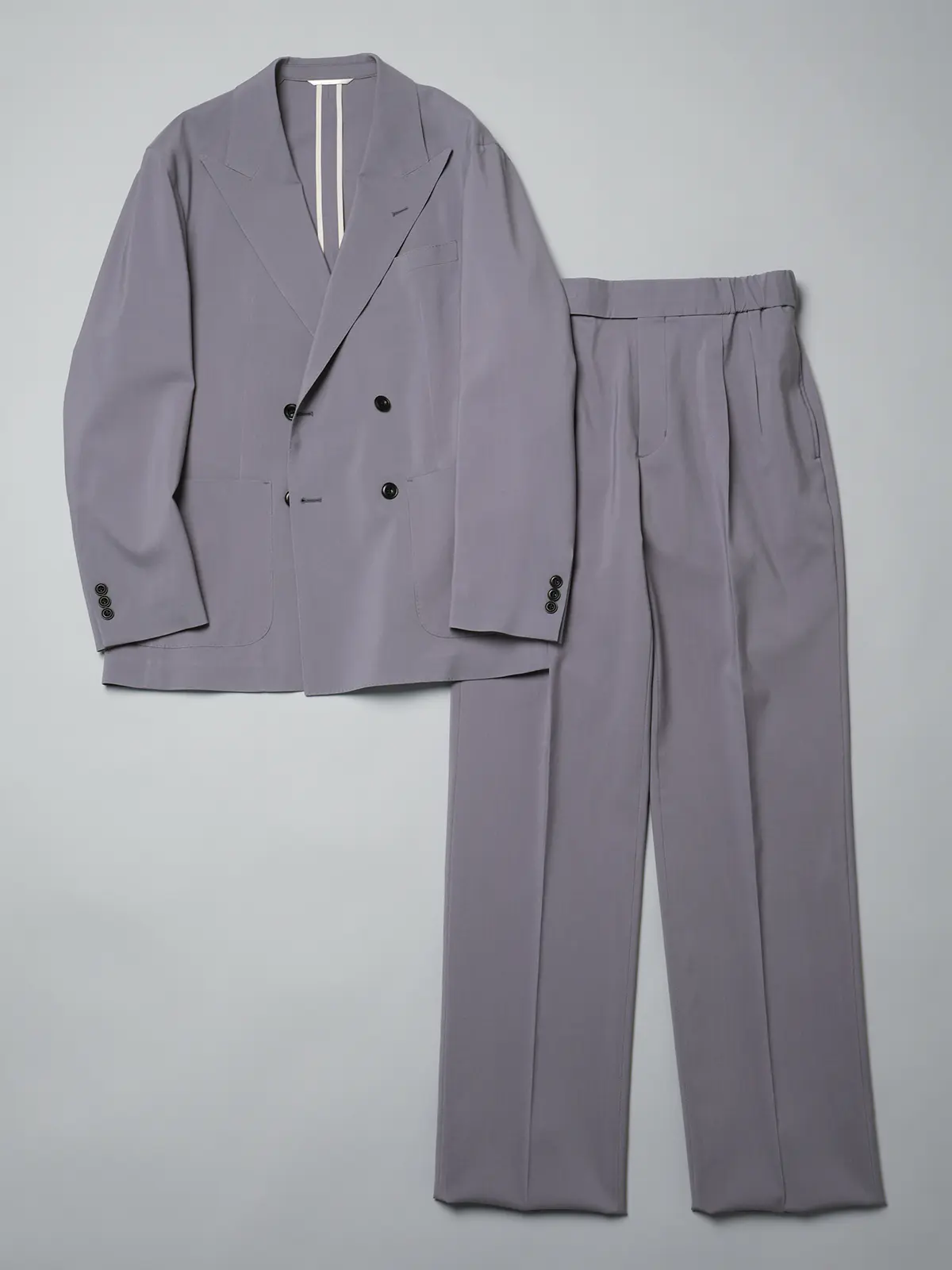 GOOVI／ダブルブレストジャケット／SUPER100'sウールトロピカル／無地 パープル 0