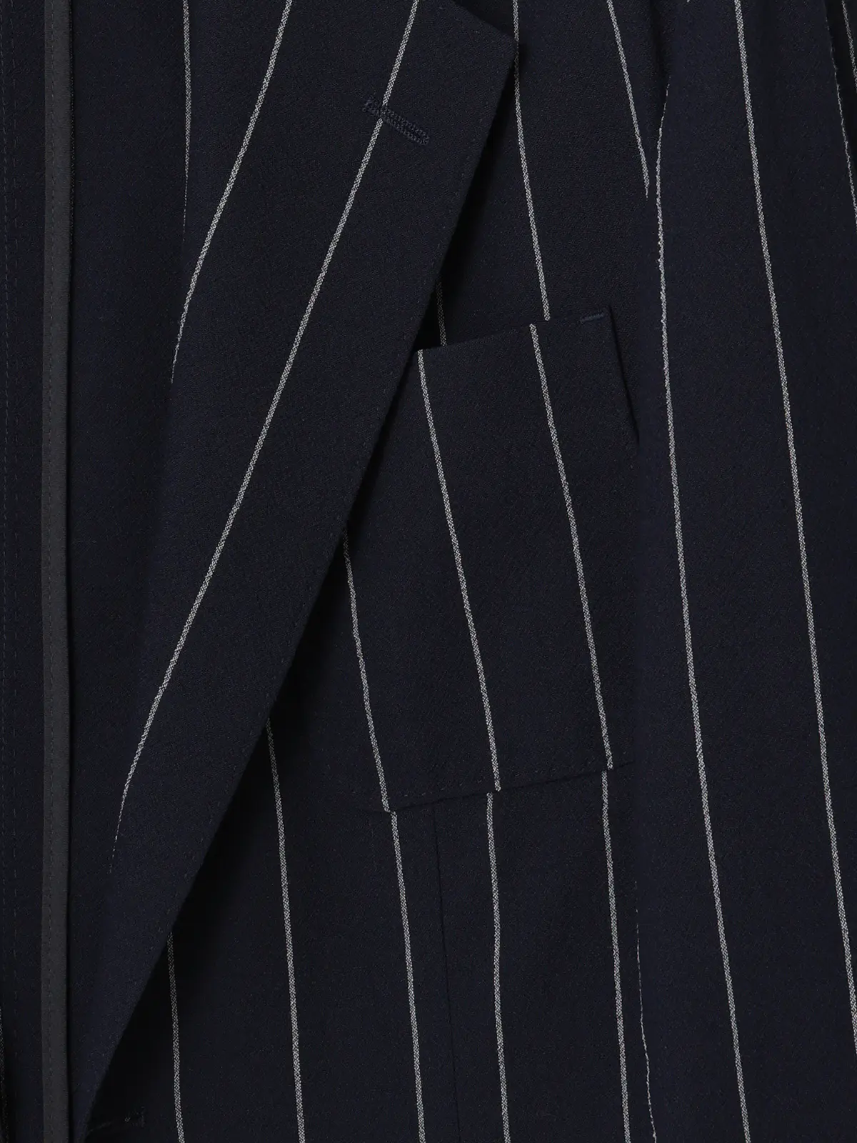 GOOVI／ジャケット／ウールブレンドサッカー／ワイドストライプ ネイビー 0