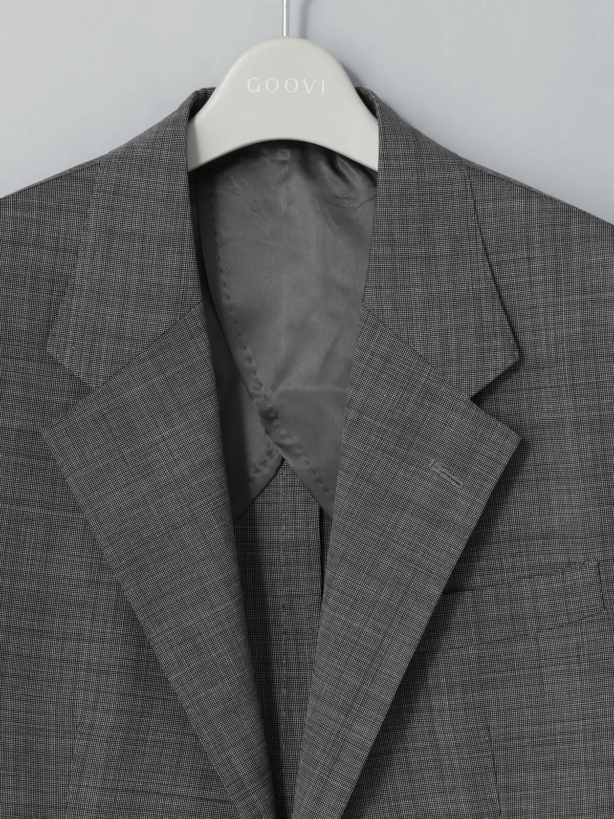GOOVI／ジャケット／ウールモヘア／トロピカルシャンブレー／織柄 グレー 1