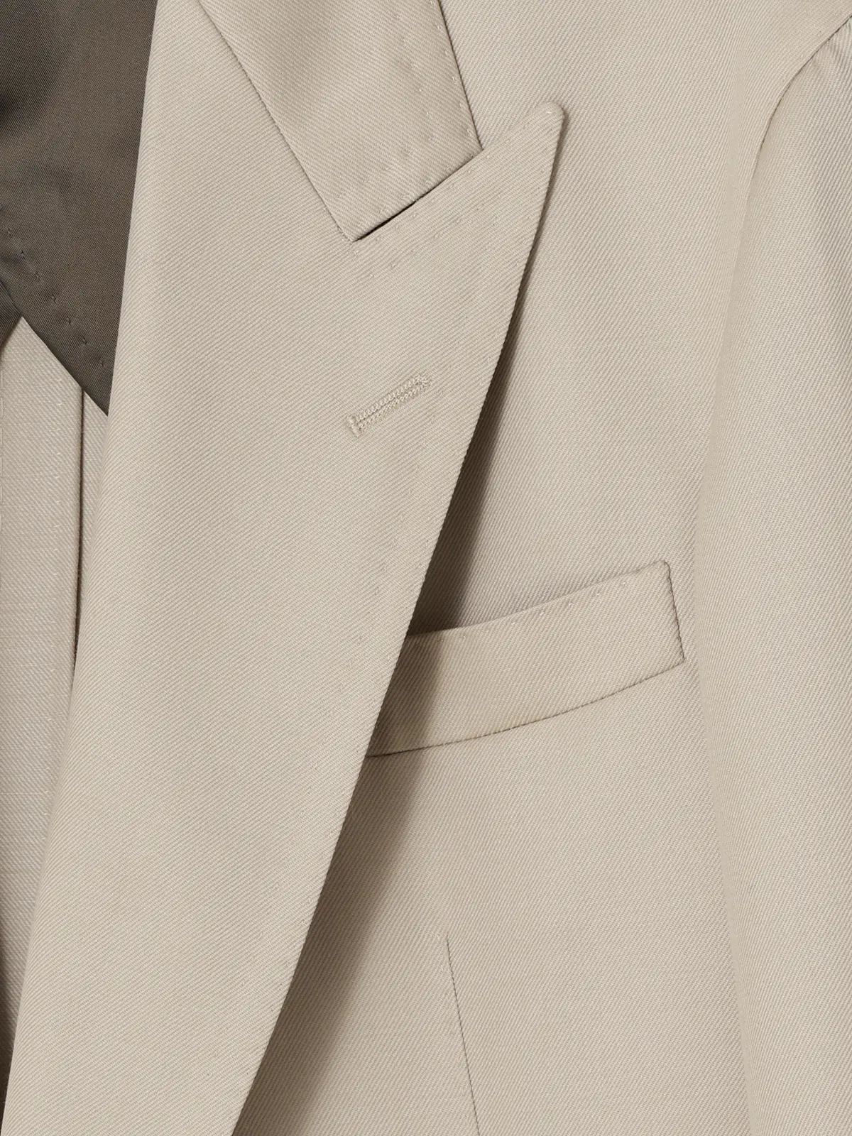 GOOVI/ダブルブレストジャケット/ウールモヘアギャバジン/無地 ベージュ 1