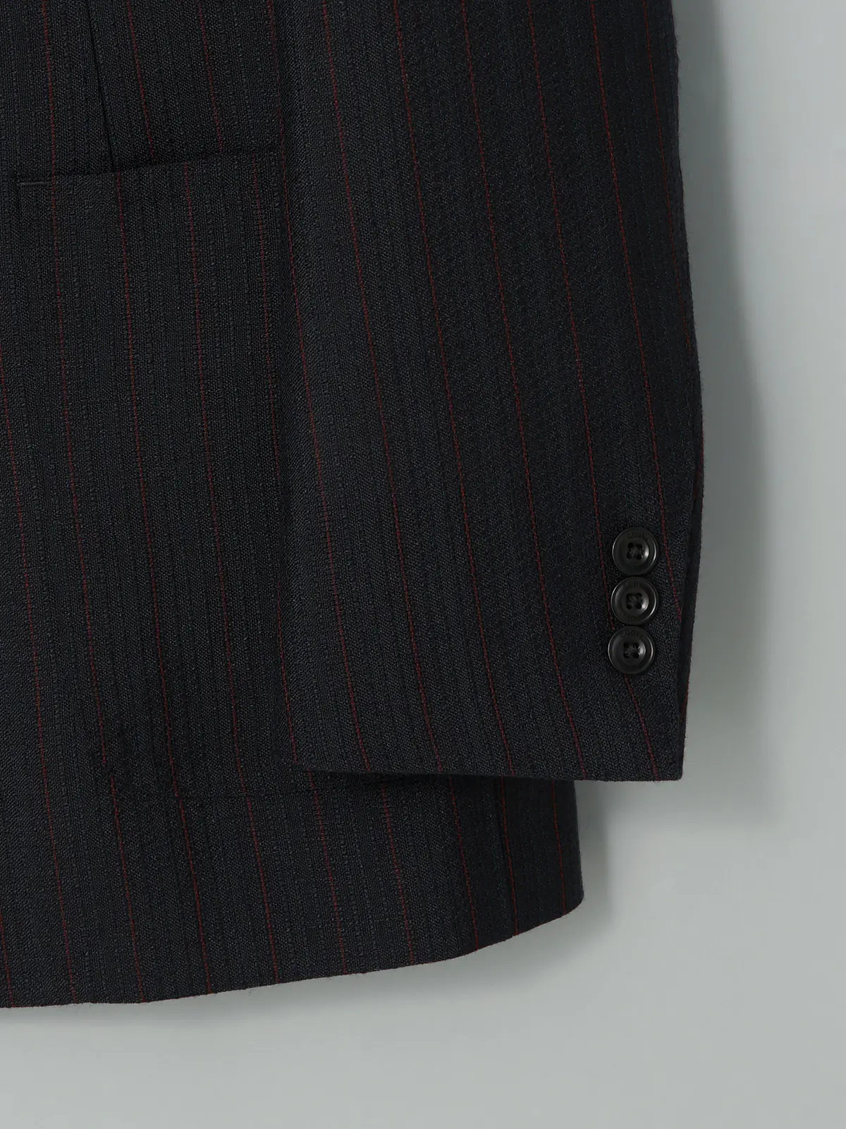 GOOVI／ダブルブレストジャケット／ウールモヘア／カラーストライプ ネイビー 1