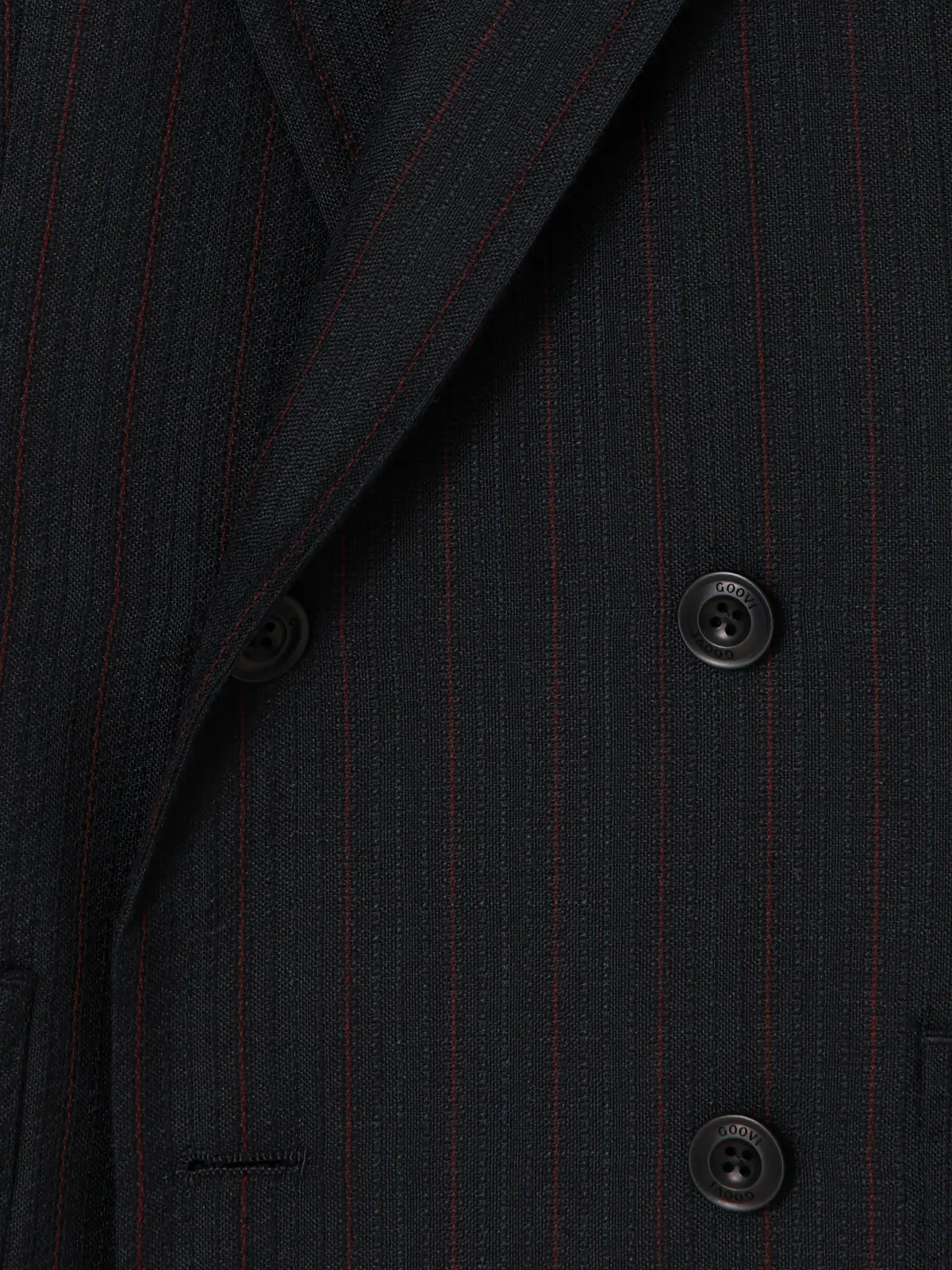 GOOVI／ダブルブレストジャケット／ウールモヘア／カラーストライプ ネイビー 1