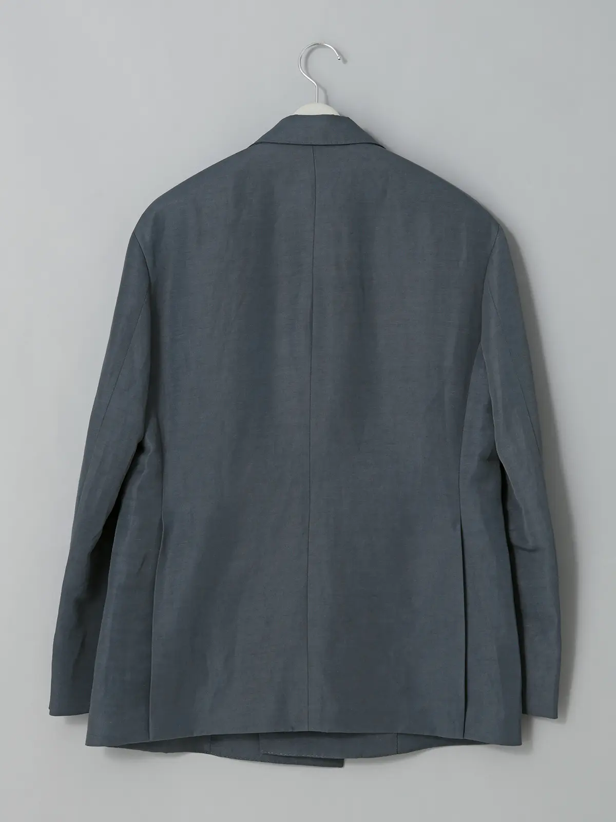 GOOVI／ダブルブレストジャケット／ナイロンリネン／ヴィンテージギャバジン／無地 ブルー 0