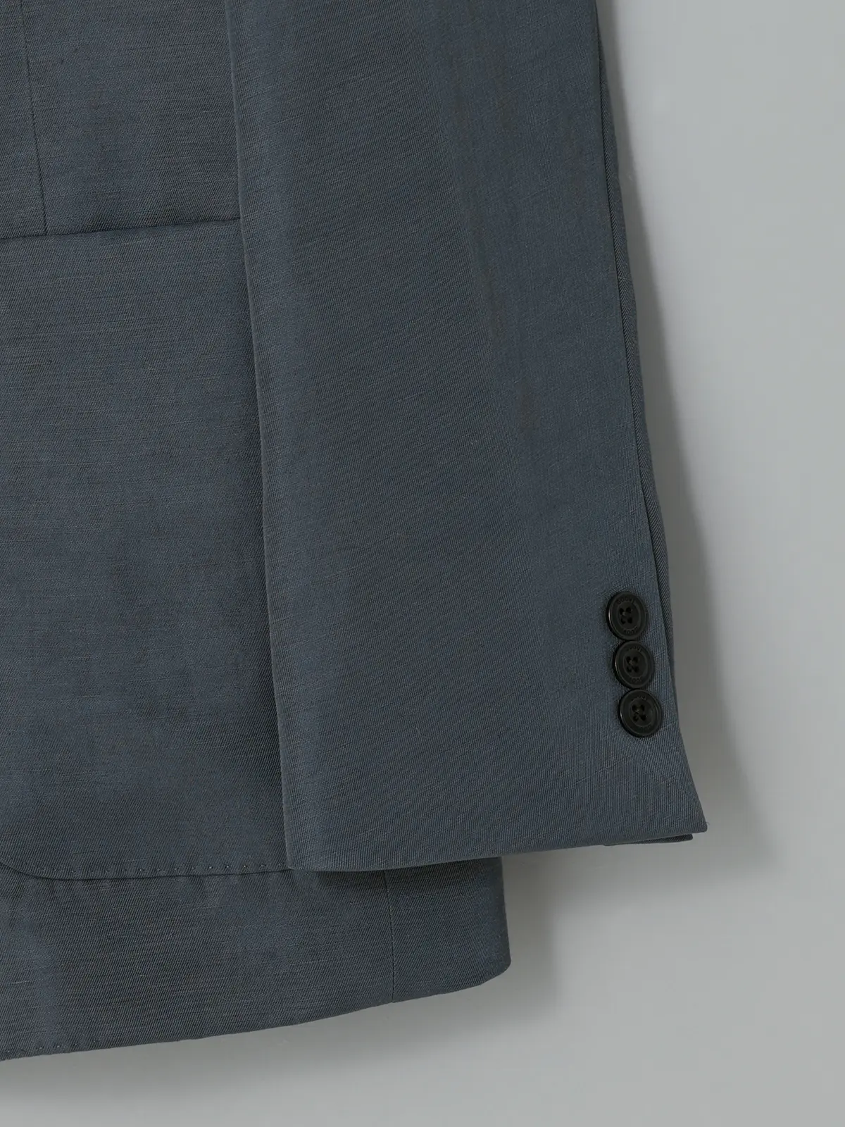 GOOVI／ダブルブレストジャケット／ナイロンリネン／ヴィンテージギャバジン／無地 ブルー 0