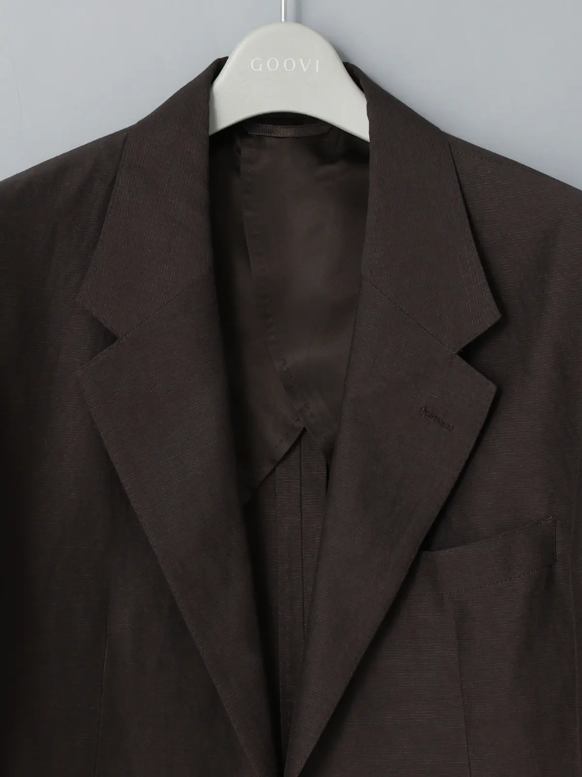 GOOVI／ジャケット／キュプラリネンコットングログラン／織柄 ブラウン 0