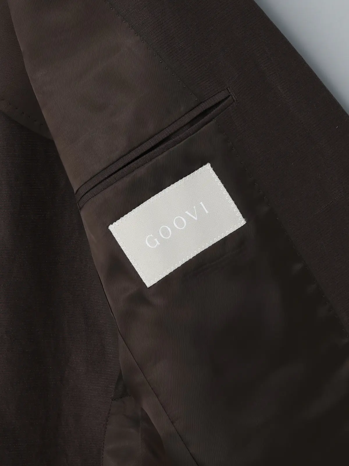 GOOVI／ジャケット／キュプラリネンコットングログラン／織柄 ブラウン 0