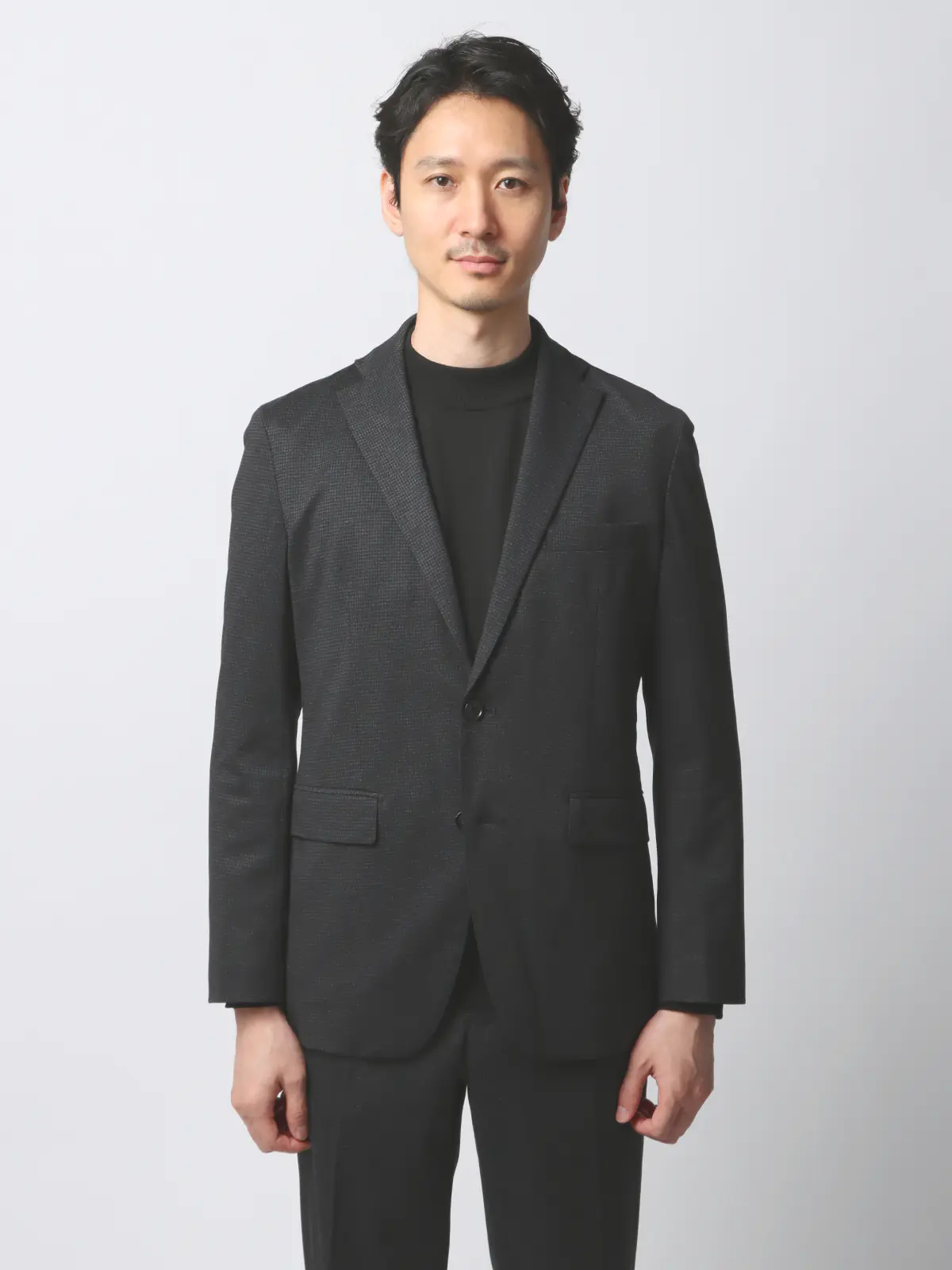 最高ジャケット／ウォッシャブル／NONIRON／ストレッチ／ハウンドトゥース／CB06 グレー系 S