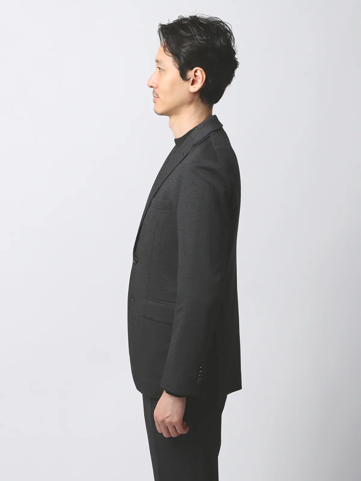 最高ジャケット／ウォッシャブル／NONIRON／ストレッチ／ハウンドトゥース／CB06 グレー系 S