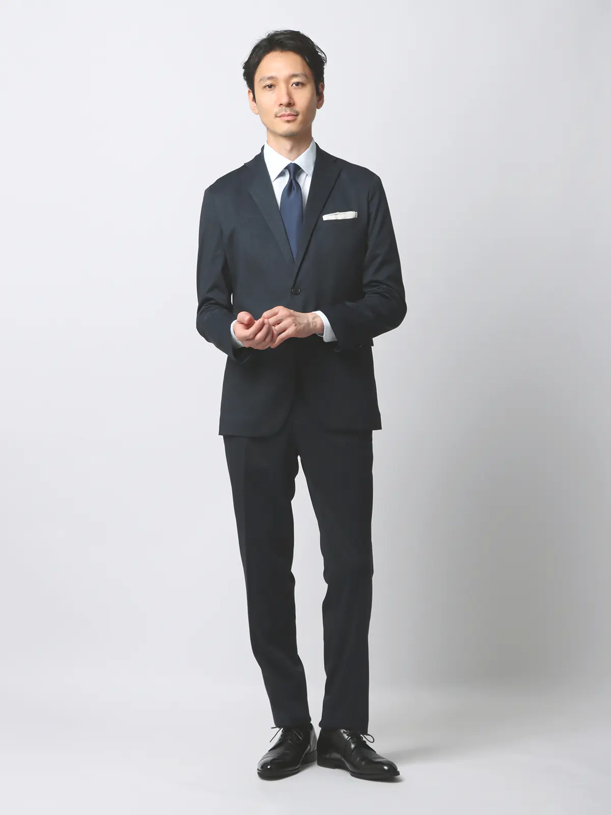 最高ジャケット／ウォッシャブル／NONIRON／ストレッチ／ハウンドトゥース／CB06 ネイビー系 S