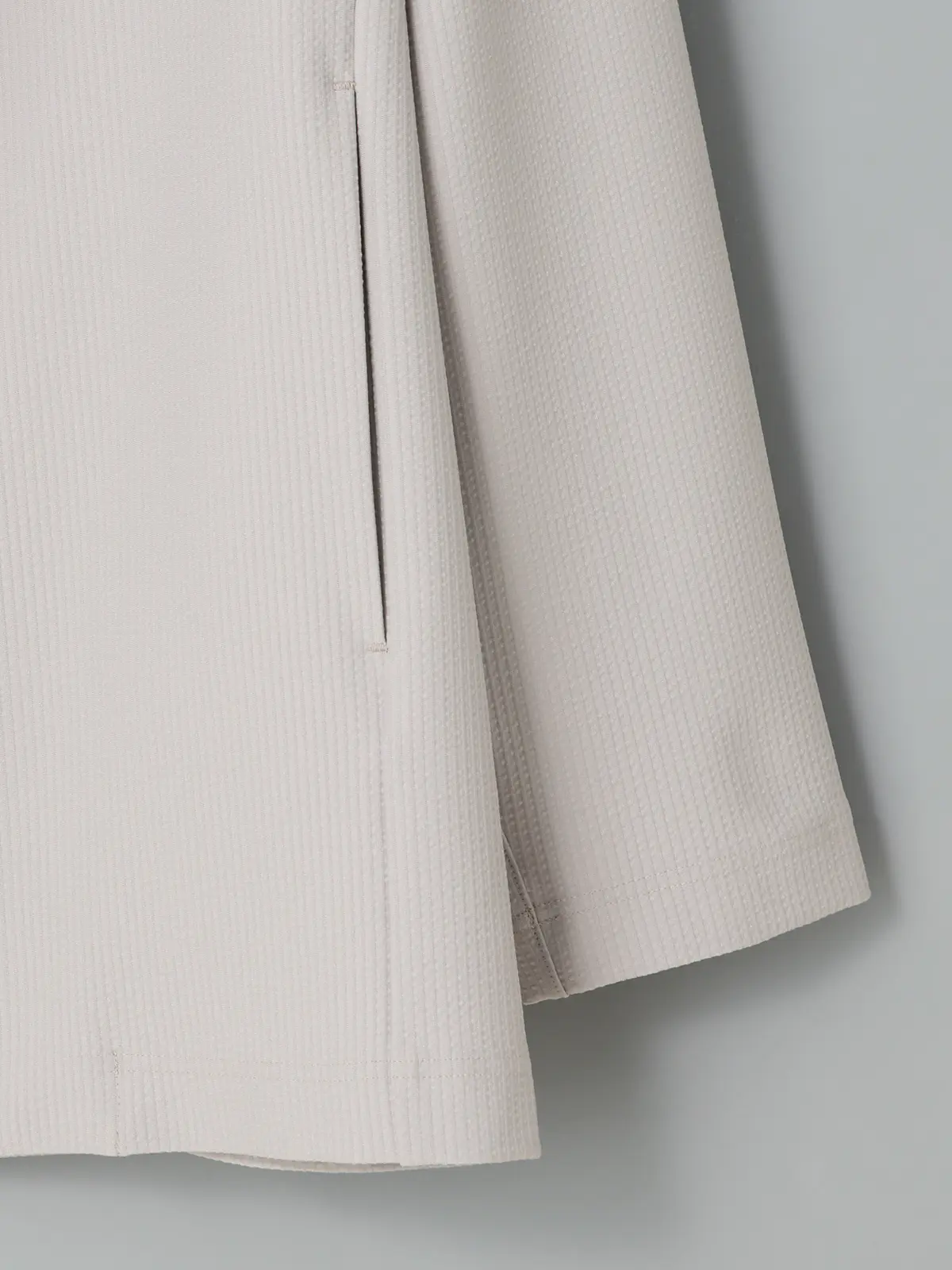 GOOVI／ダブルショールカラージャケット／ウォッシャブル／ストレッチ／トリコットシアサッカー ライトグレー 0