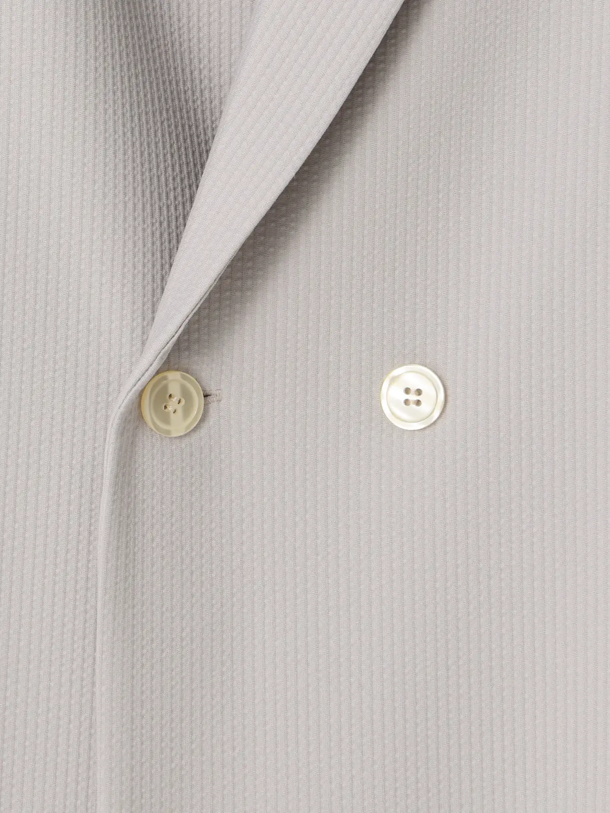 GOOVI／ダブルショールカラージャケット／ウォッシャブル／ストレッチ／トリコットシアサッカー ライトグレー 0