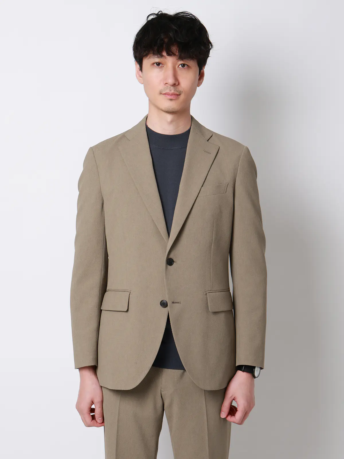 最高ジャケット／ウォッシャブル／ストレッチ／リネンライクポリエステル／CH28 ベージュ S