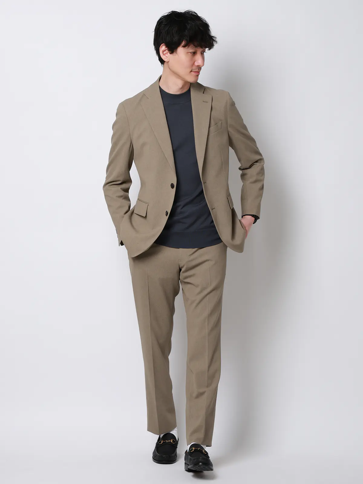 最高ジャケット／ウォッシャブル／ストレッチ／リネンライクポリエステル／CH28 ベージュ S