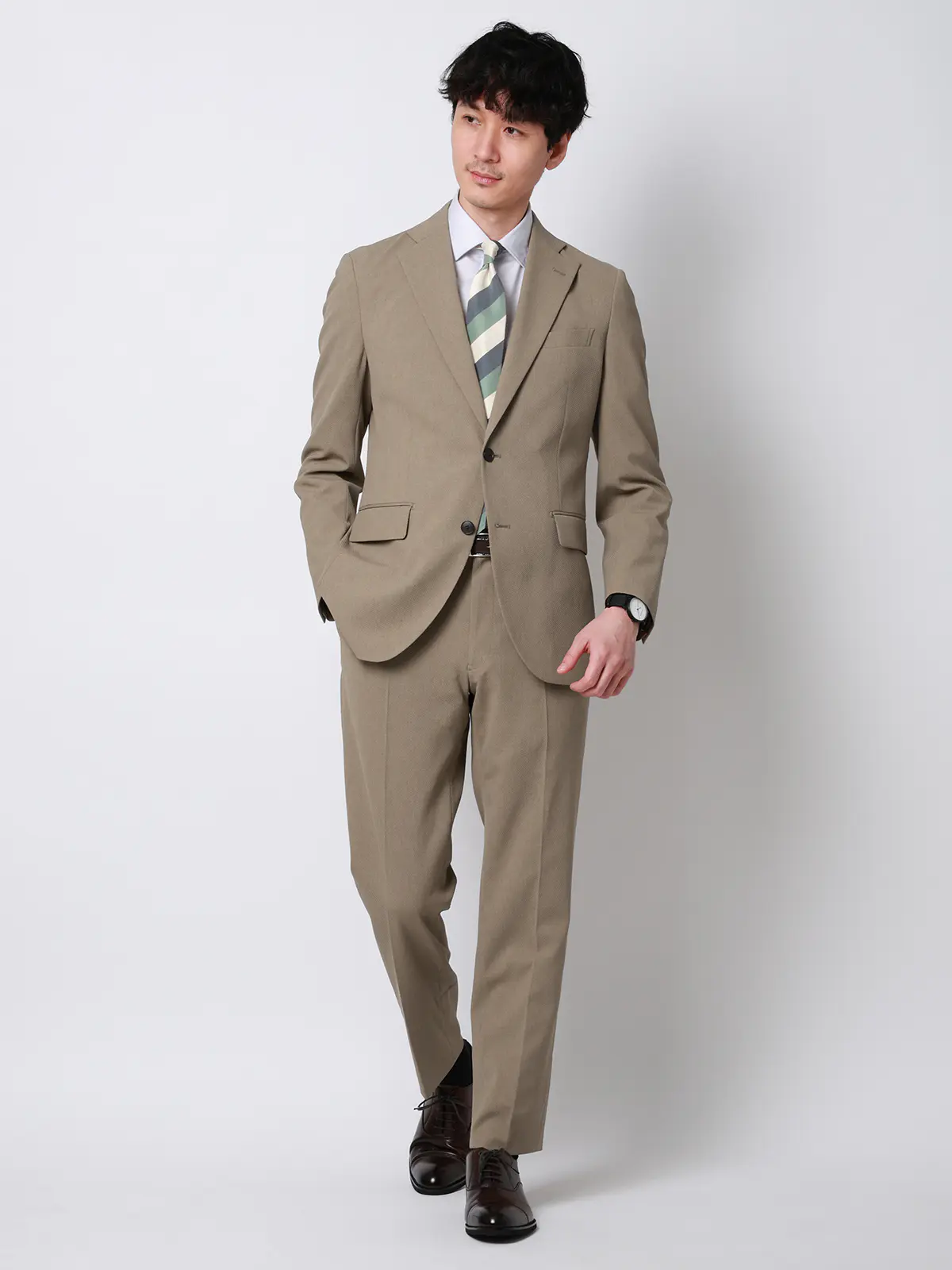 最高ジャケット／ウォッシャブル／ストレッチ／リネンライクポリエステル／CH28 ベージュ S