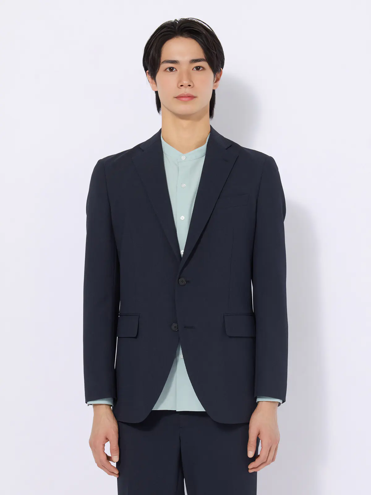 最高ジャケット／ウォッシャブル／ストレッチ／リネンライクポリエステル／CH28 ネイビー S