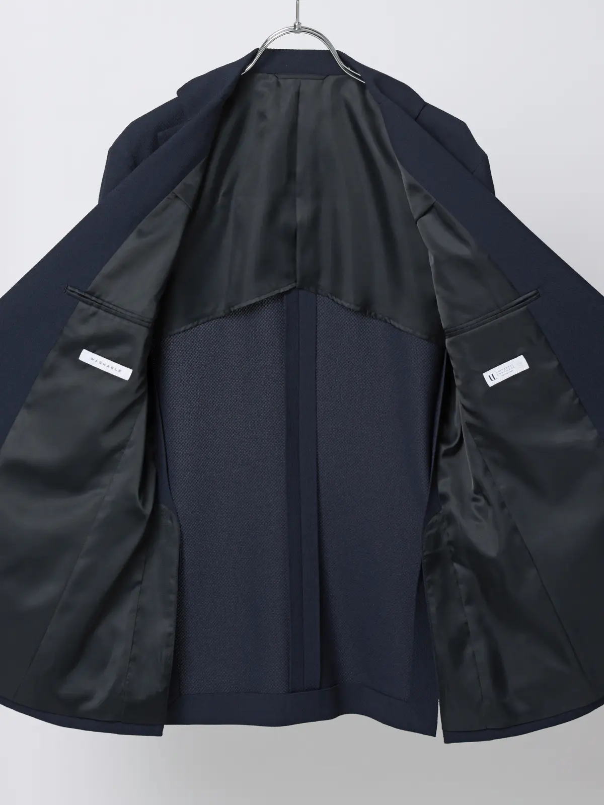 最高ジャケット／ウォッシャブル／ストレッチ／リネンライクポリエステル／CH28 ネイビー S