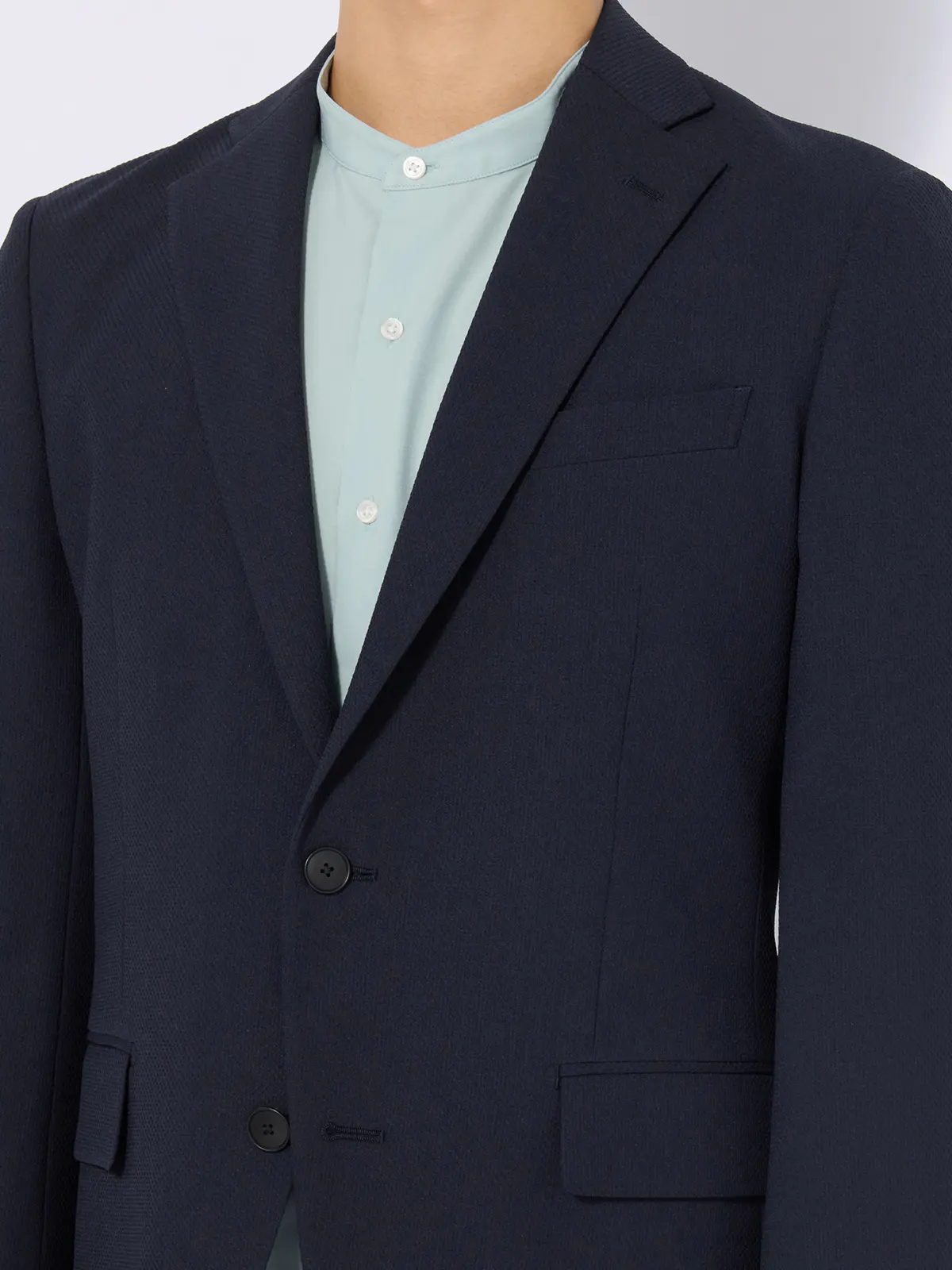 最高ジャケット／ウォッシャブル／ストレッチ／リネンライクポリエステル／CH28 ネイビー S