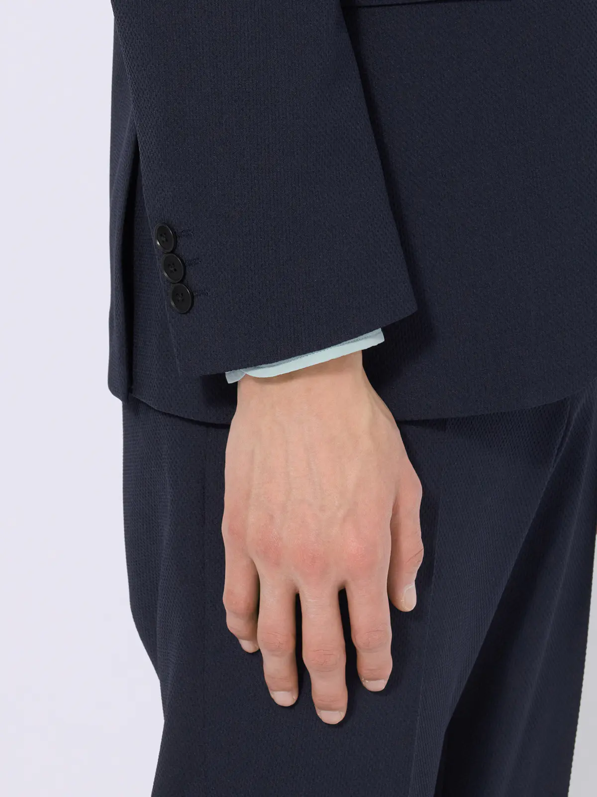 最高ジャケット／ウォッシャブル／ストレッチ／リネンライクポリエステル／CH28 ネイビー S