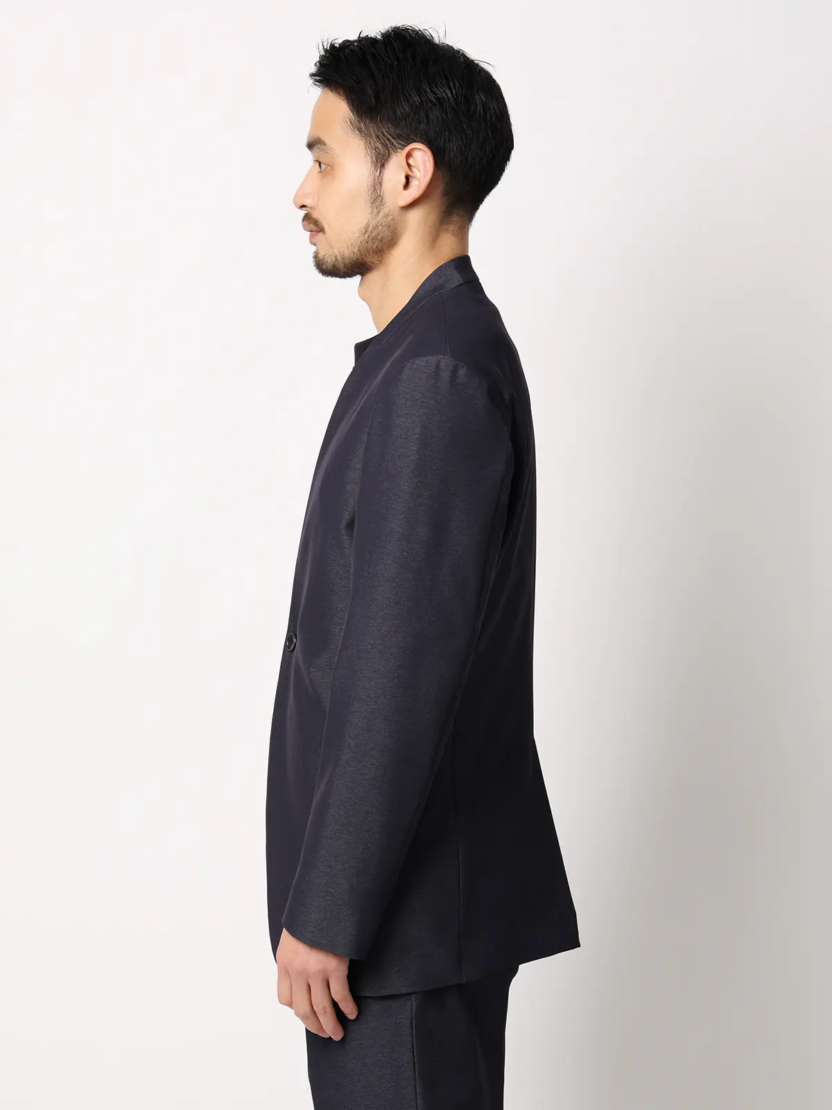 スマみえジャケット／ノーカラー／ウォッシャブル／ストレッチ／CROSS MOVA／SL02-N ネイビー SS