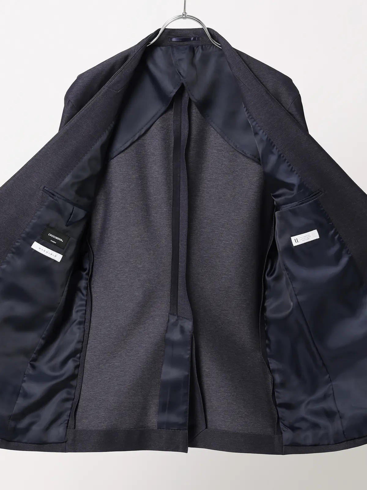 スマみえジャケット／ノーカラー／ウォッシャブル／ストレッチ／CROSS MOVA／SL02-N ネイビー SS