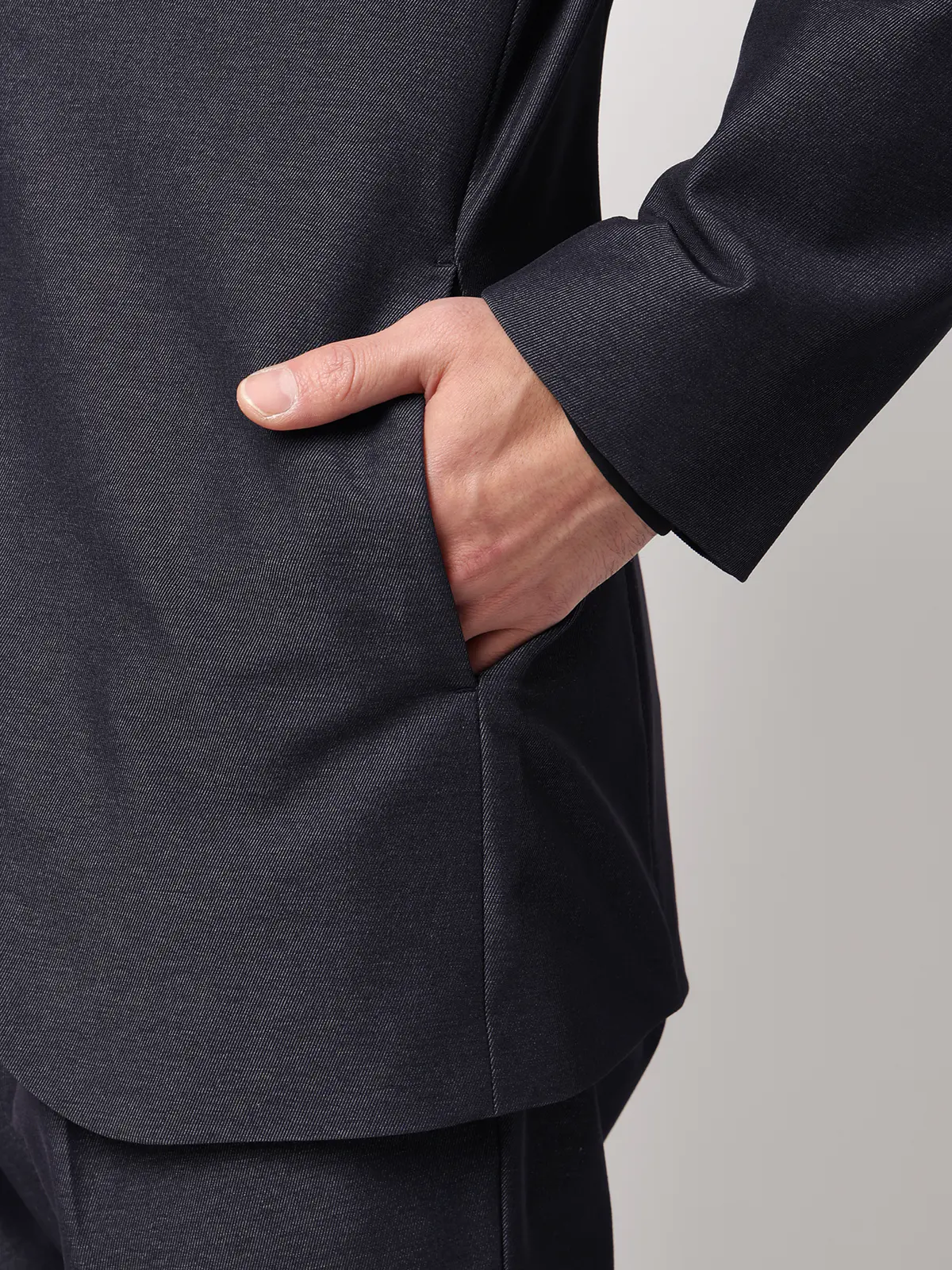 スマみえジャケット／ノーカラー／ウォッシャブル／ストレッチ／CROSS MOVA／SL02-N ネイビー SS