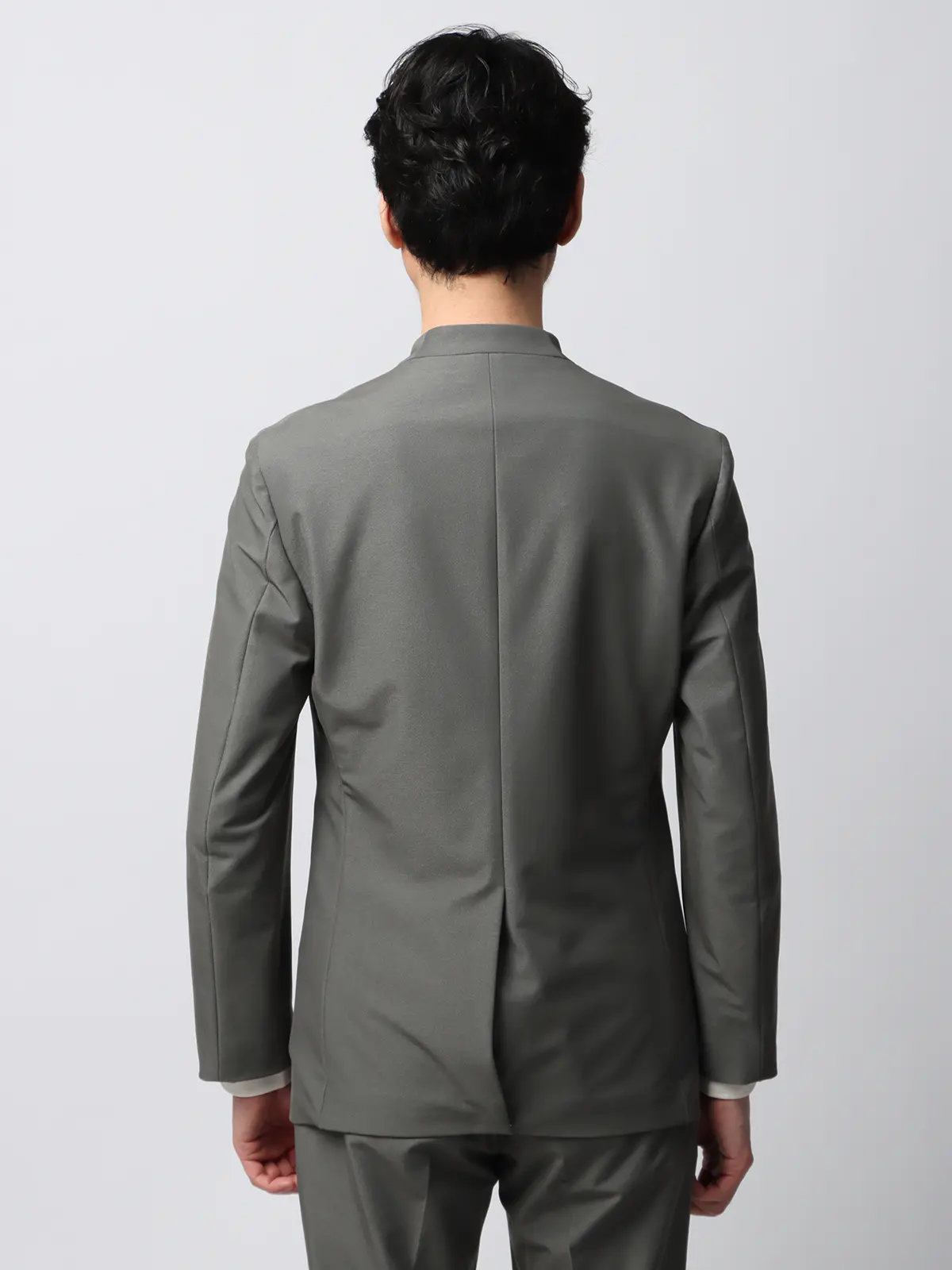 スマみえジャケット/ノーカラー/ウォッシャブル/ストレッチ/CROSS MOVA/SL02-N ライトグレー WideL