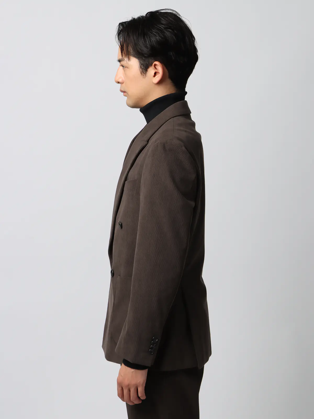 スマみえジャケット/ダブルブレスト/ウォッシャブル/CROSS MOVA/コーデュロイ/SL04 ブラウン SS