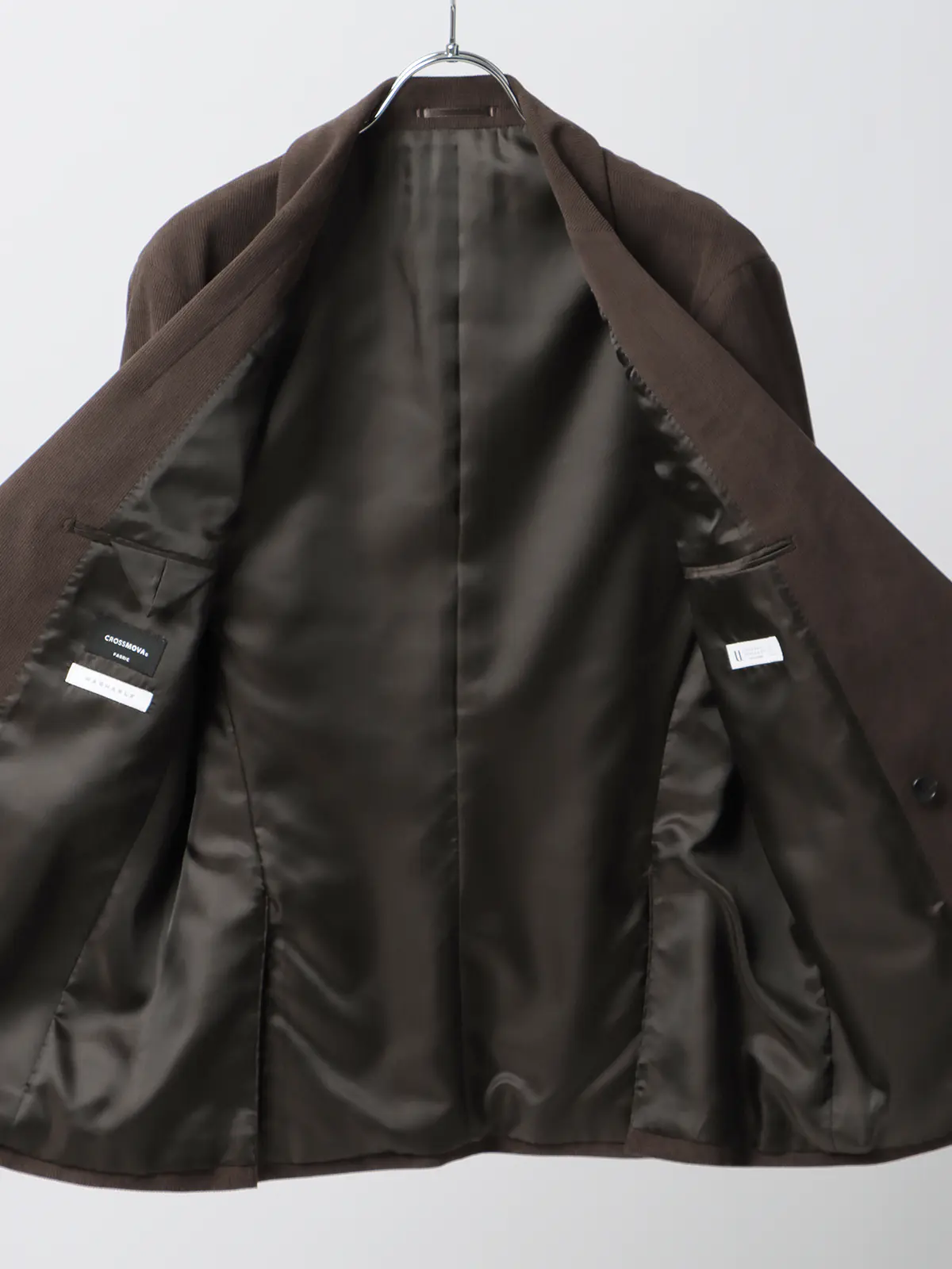 スマみえジャケット/ダブルブレスト/ウォッシャブル/CROSS MOVA/コーデュロイ/SL04 ブラウン SS