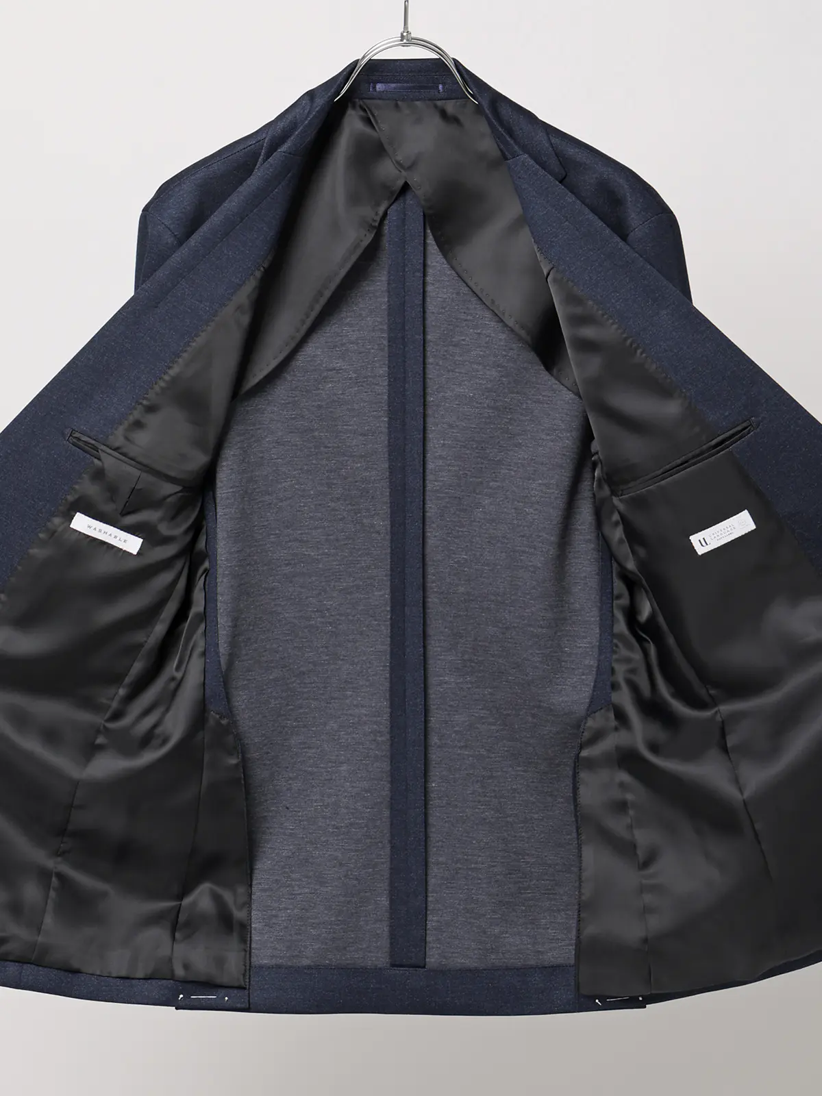 SMACTIVE／ジャケット／ウォッシャブル／ストレッチ／TRジャージー／無地／SL02 ネイビー SS