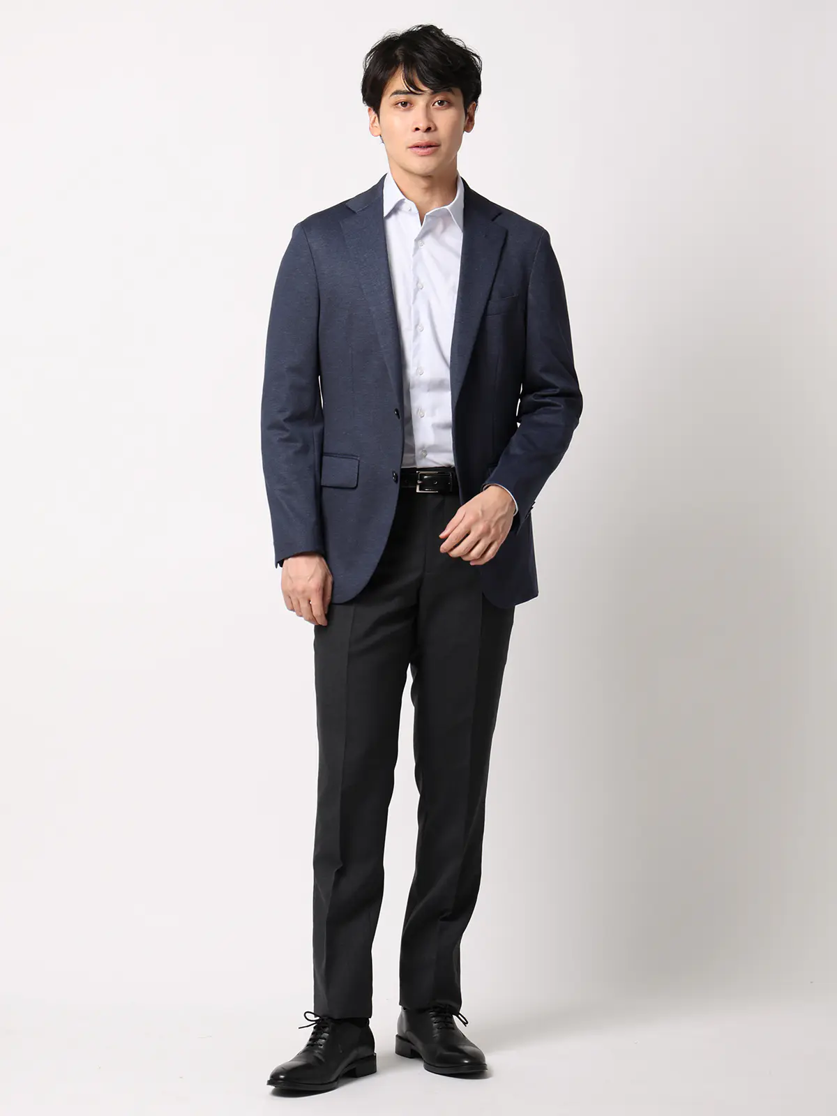 SMACTIVE／ジャケット／ウォッシャブル／ストレッチ／TRジャージー／無地／SL02 ネイビー SS