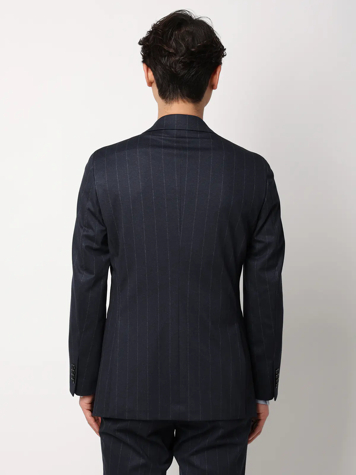 SMACTIVE/ジャケット/ウォッシャブル/ストレッチ/TRジャージー/ストライプ/SL02 ネイビー SS