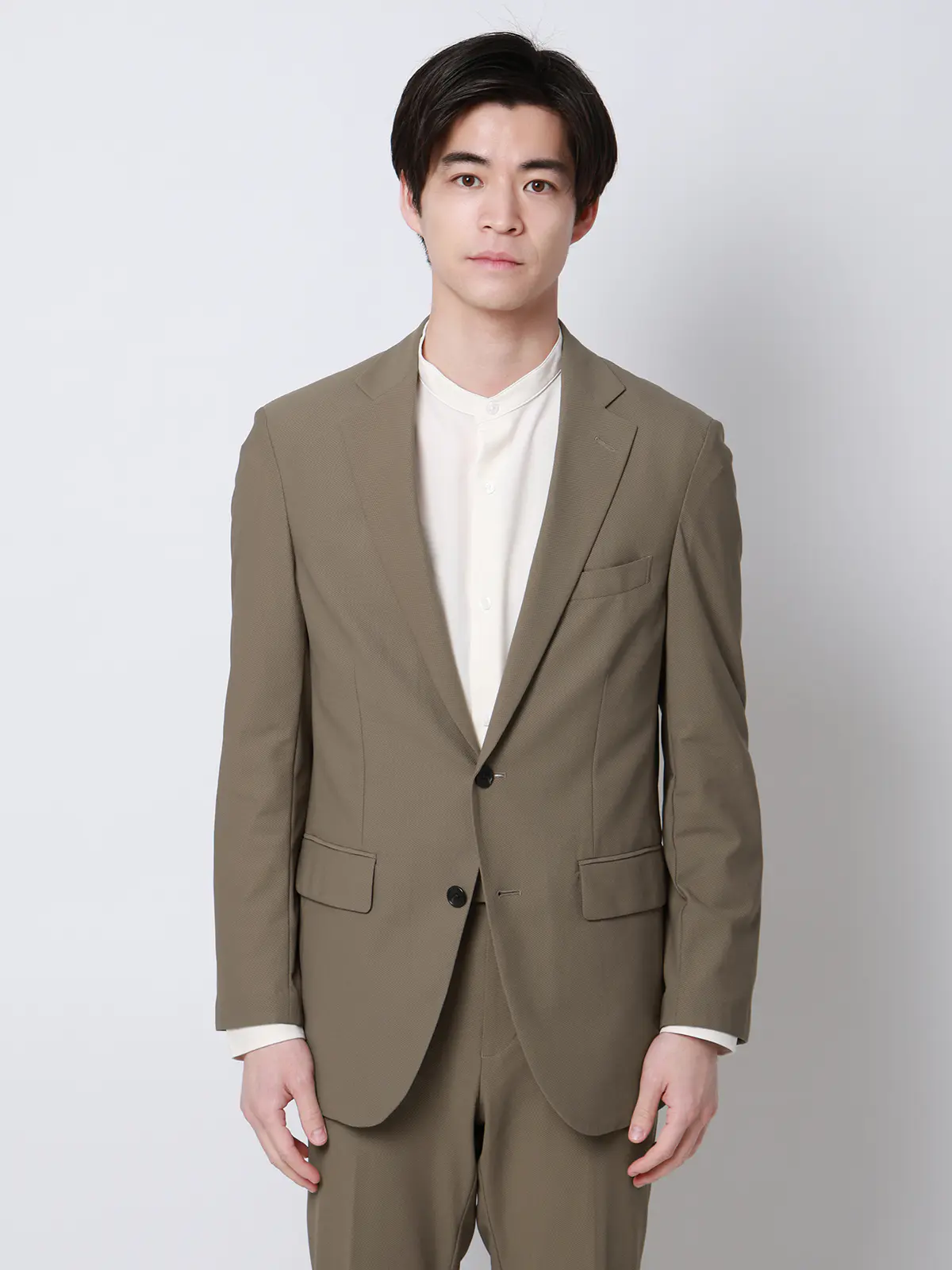 SMACTIVE COOL／ジャケット／ウォッシャブル／トリコットジャージー／織柄／SL02 Lブラウン S