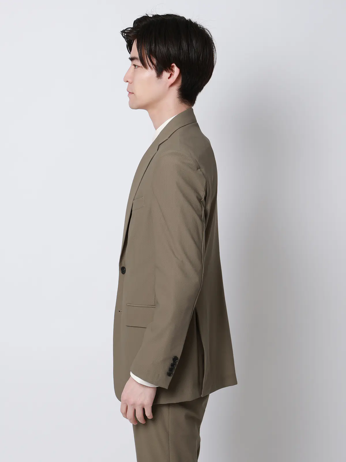 SMACTIVE COOL／ジャケット／ウォッシャブル／トリコットジャージー／織柄／SL02 Lブラウン S