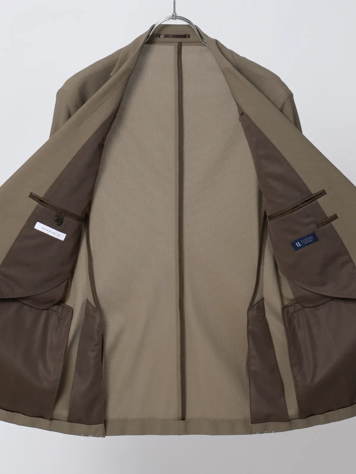 SMACTIVE COOL／ジャケット／ウォッシャブル／トリコットジャージー／織柄／SL02 Lブラウン S