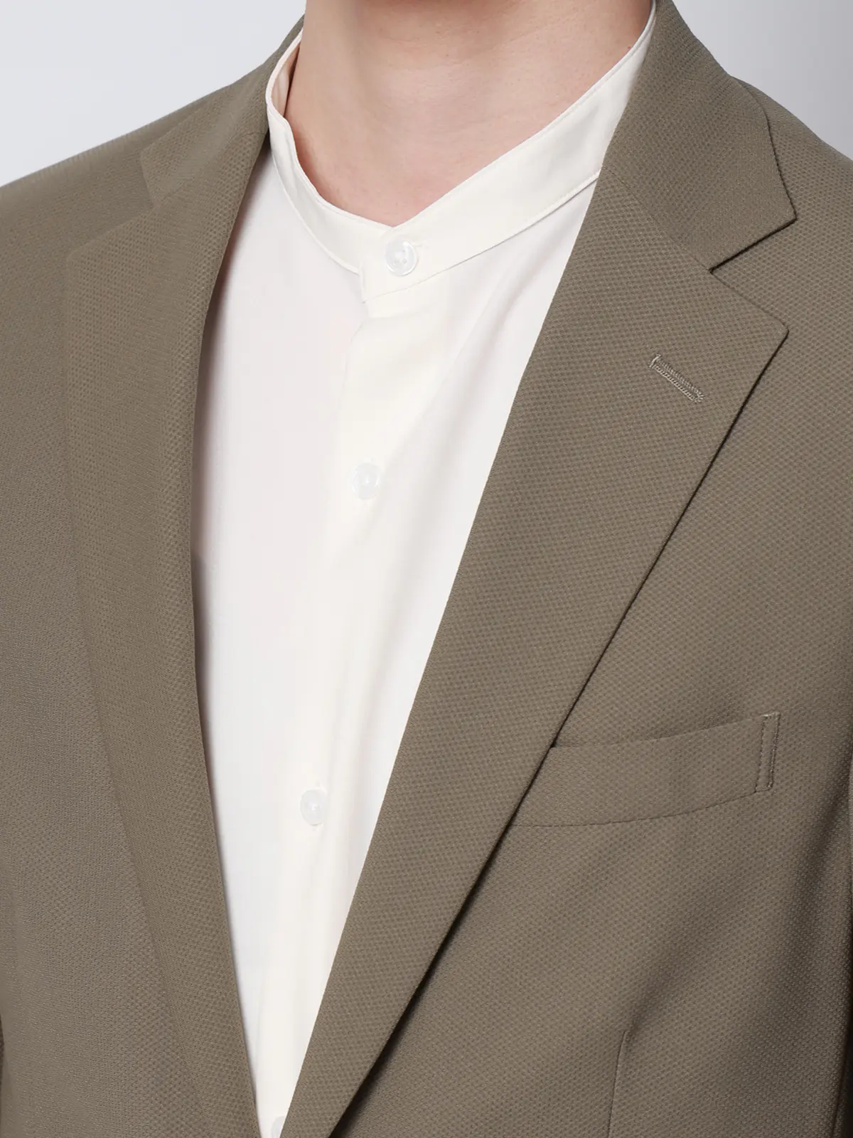 SMACTIVE COOL／ジャケット／ウォッシャブル／トリコットジャージー／織柄／SL02 Lブラウン S