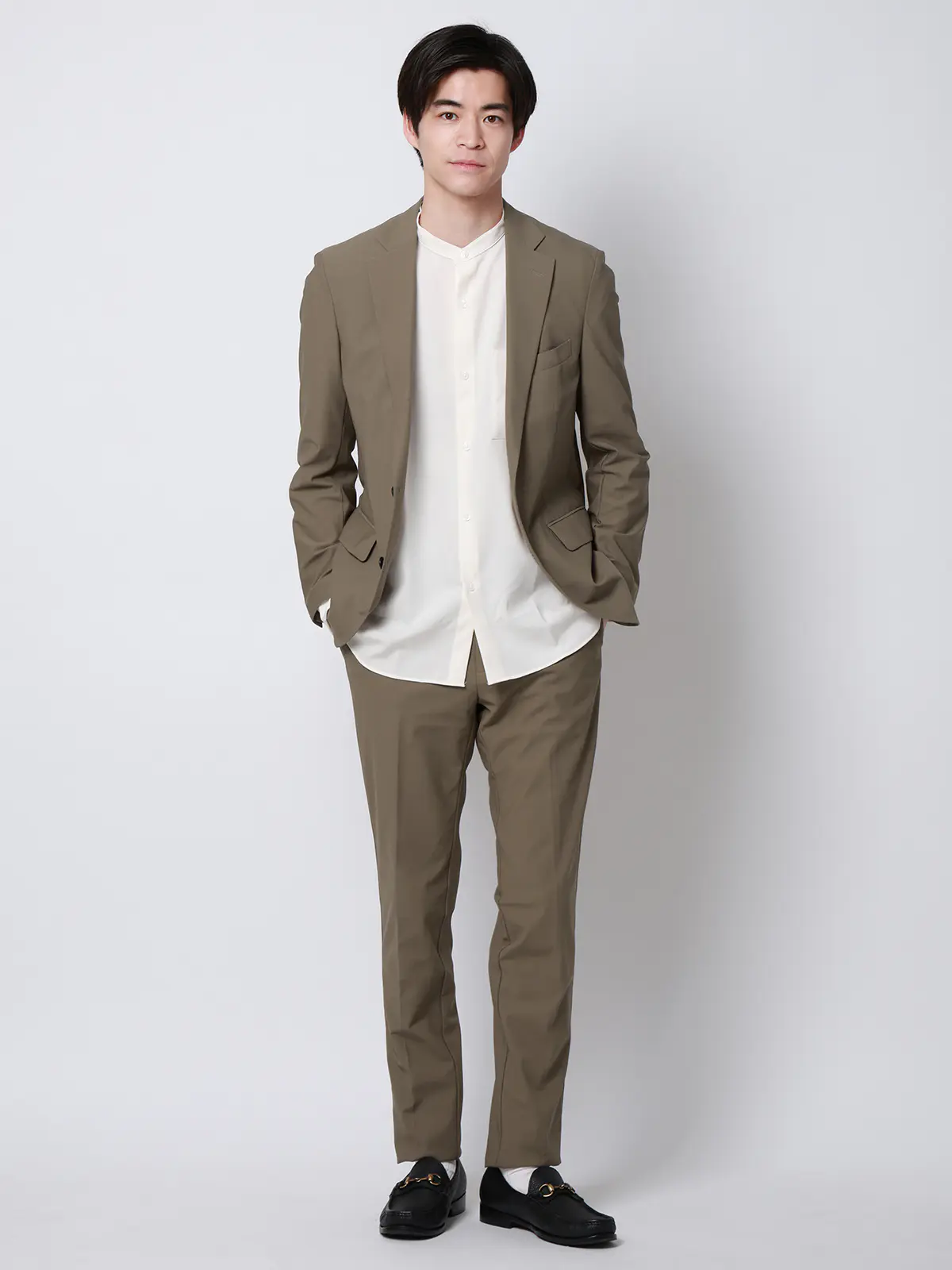 SMACTIVE COOL／ジャケット／ウォッシャブル／トリコットジャージー／織柄／SL02 Lブラウン S