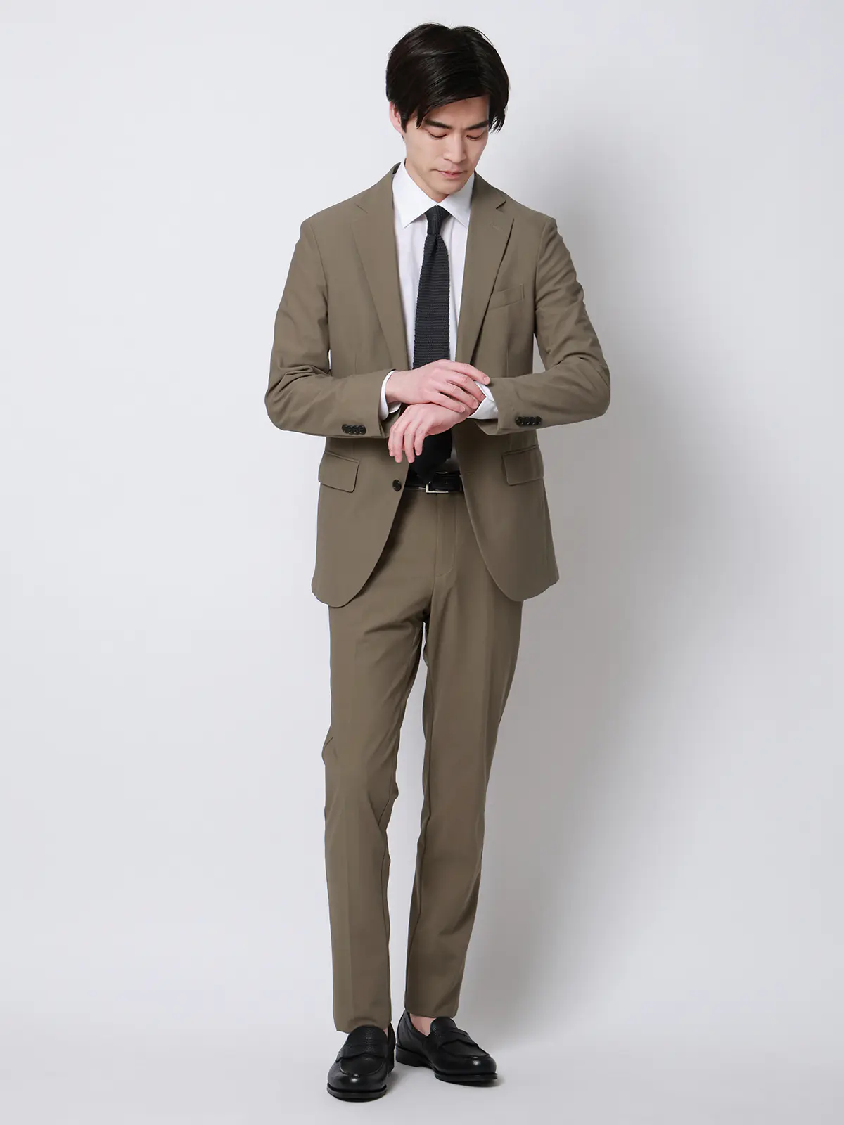 SMACTIVE COOL／ジャケット／ウォッシャブル／トリコットジャージー／織柄／SL02 Lブラウン S