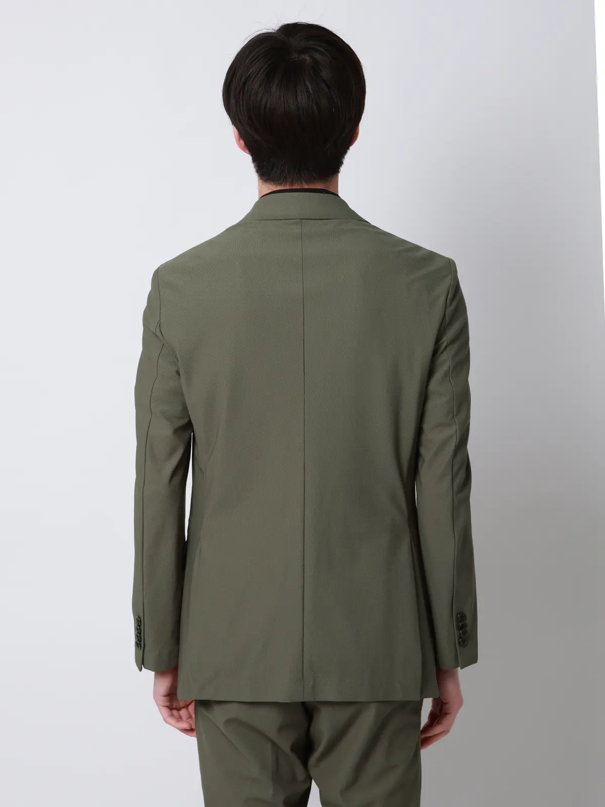 SMACTIVE COOL／ジャケット／ウォッシャブル／トリコットジャージー／織柄／SL02 カーキ S