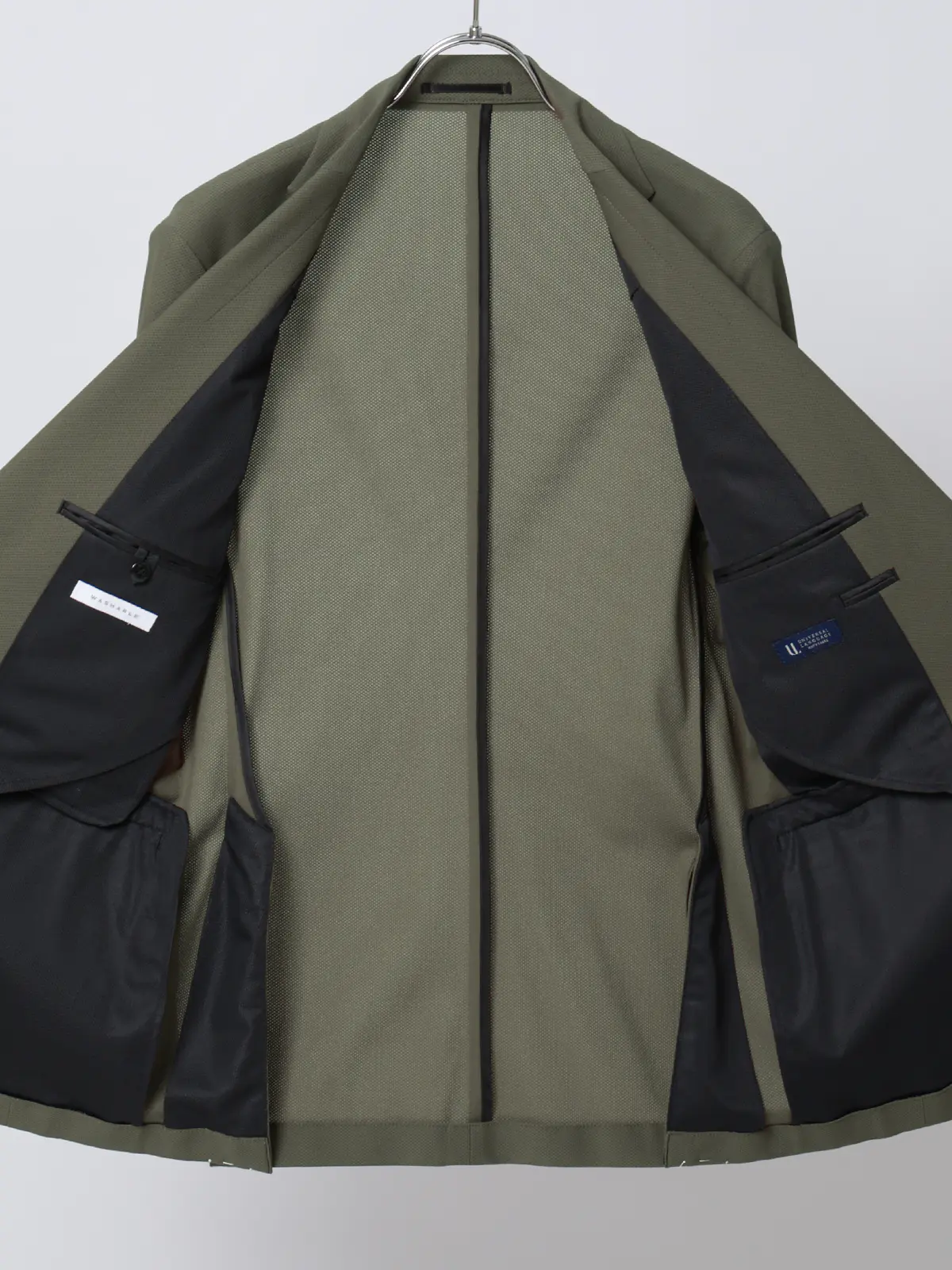 SMACTIVE COOL／ジャケット／ウォッシャブル／トリコットジャージー／織柄／SL02 カーキ S