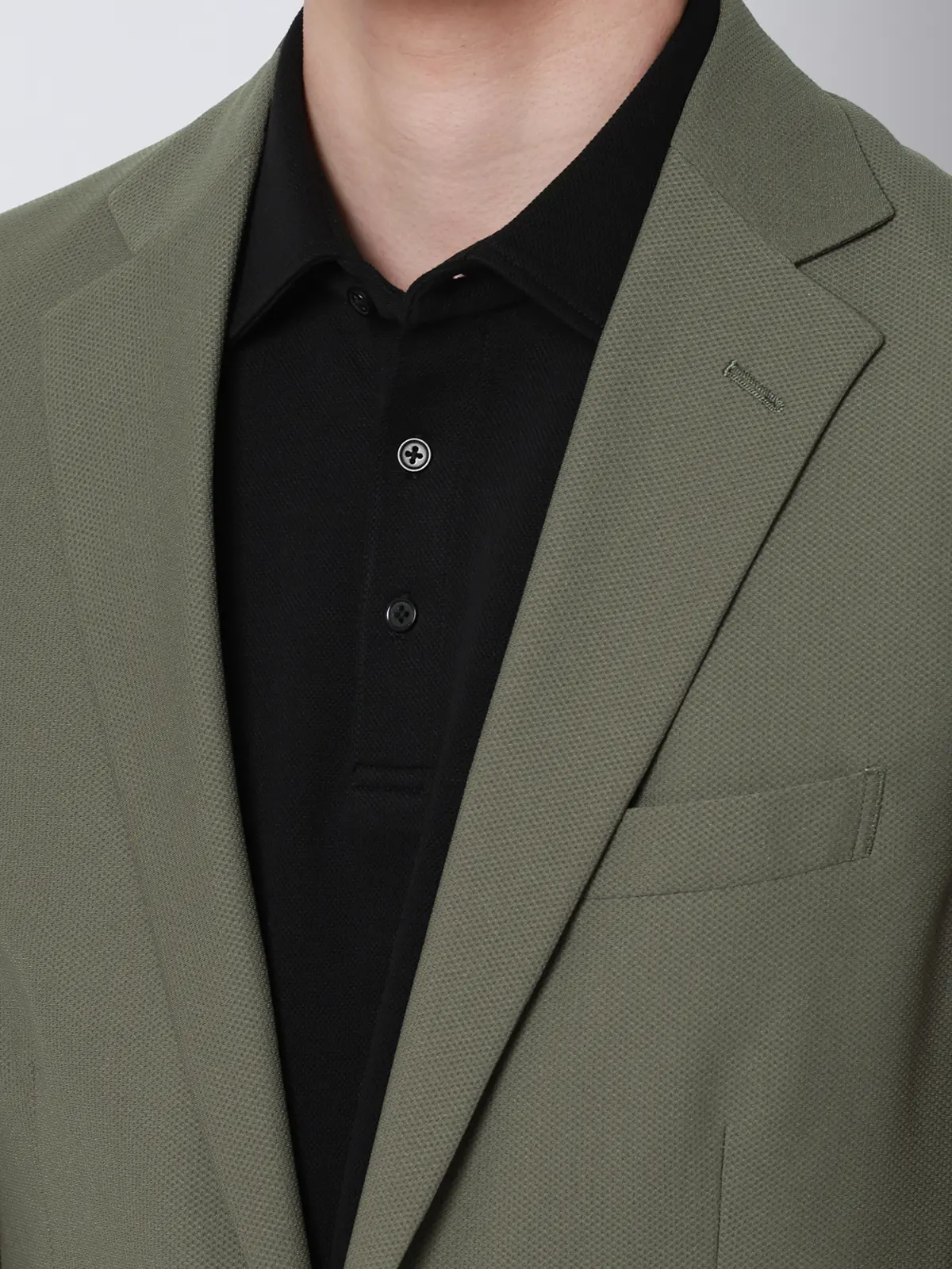 SMACTIVE COOL／ジャケット／ウォッシャブル／トリコットジャージー／織柄／SL02 カーキ S