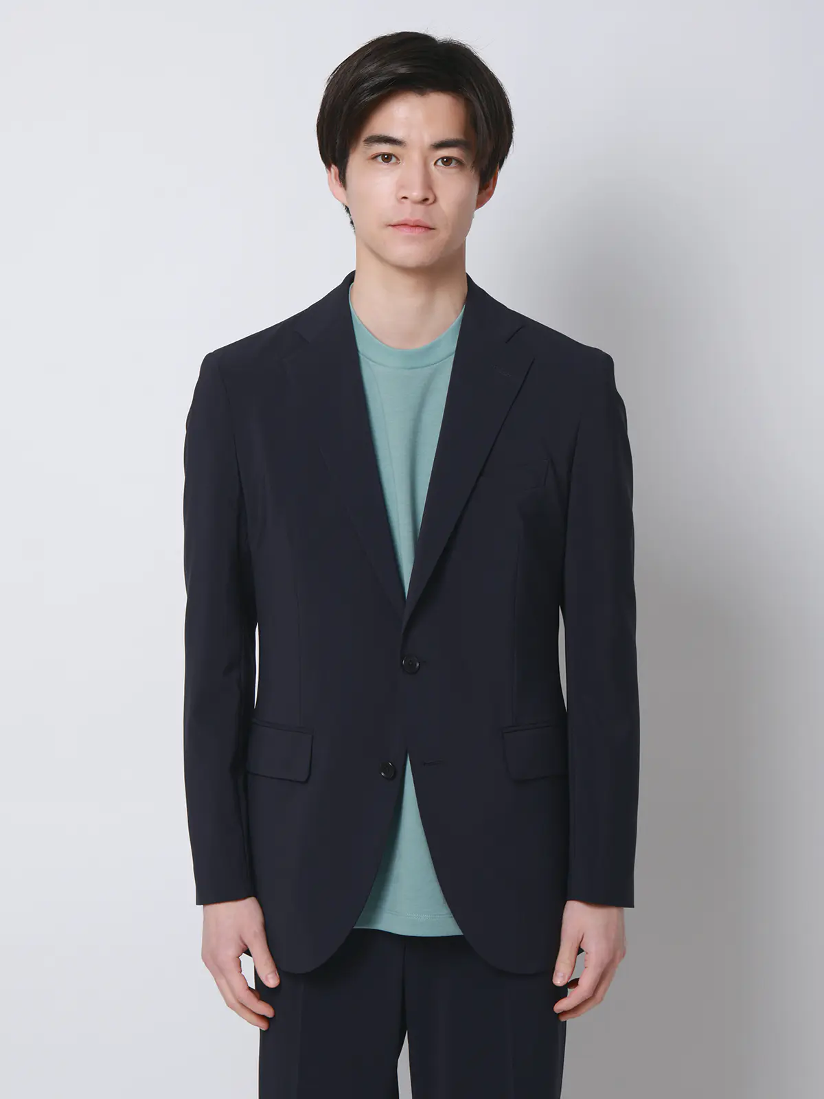 涼しい最高ジャケット／ウォッシャブル／ストレッチ／接触冷感／無地／CH28 ネイビー WideLL