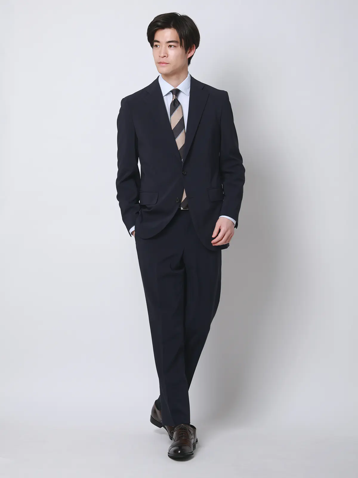 涼しい最高ジャケット／ウォッシャブル／ストレッチ／接触冷感／無地／CH28 ネイビー WideLL