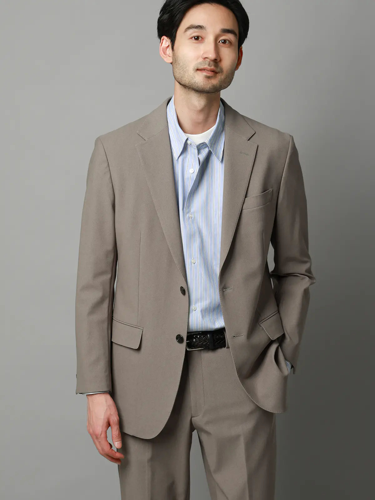 ジャケット/ウォッシャブル/ストレッチ/トリコットジャージー/無地/CR03 ベージュ S