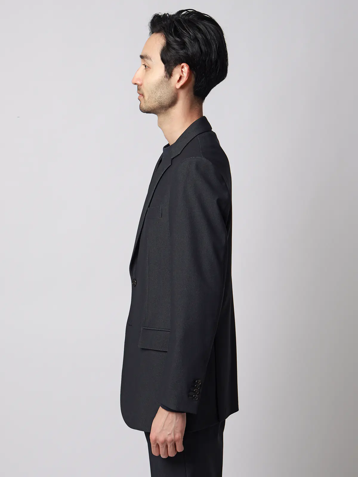 ジャケット／ウォッシャブル／ストレッチ／トリコットジャージー／無地／CR03 ネイビー S