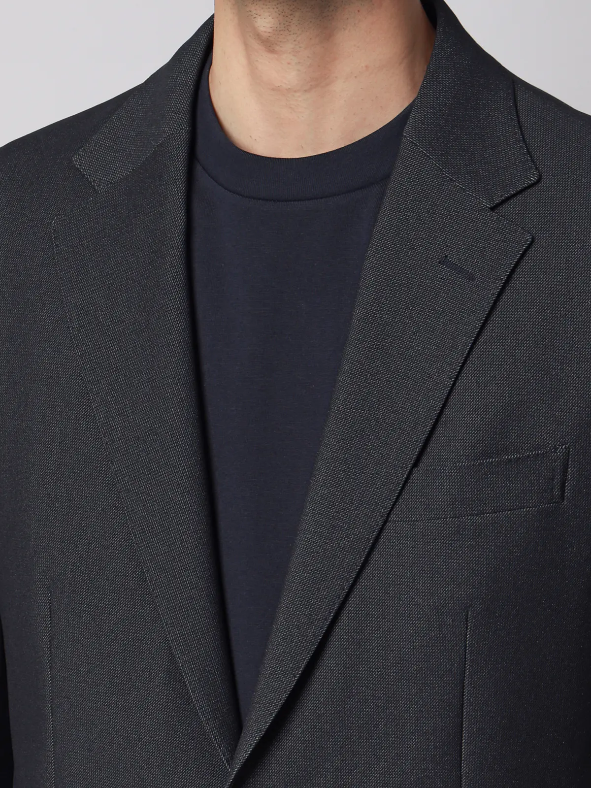 ジャケット／ウォッシャブル／ストレッチ／トリコットジャージー／無地／CR03 ネイビー S