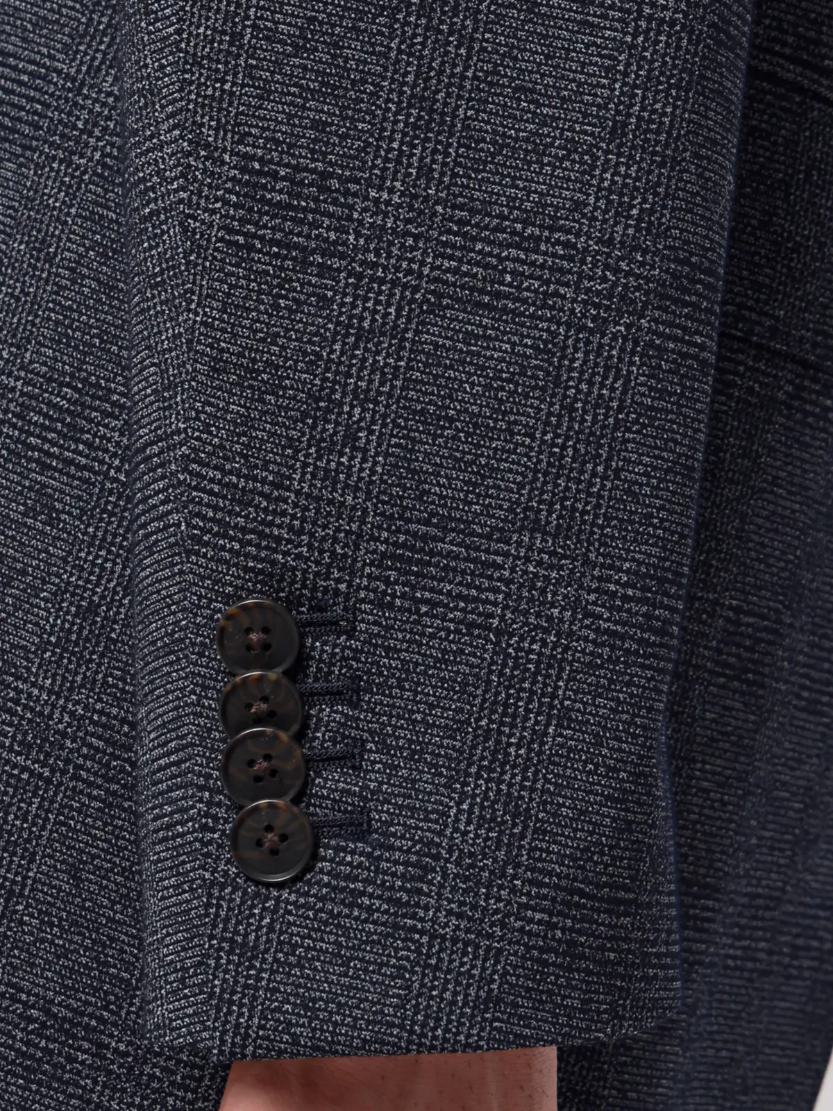 ジャケット／ストレッチ／ハイツイストジャージー／グレンチェック／CR03 ブルー S