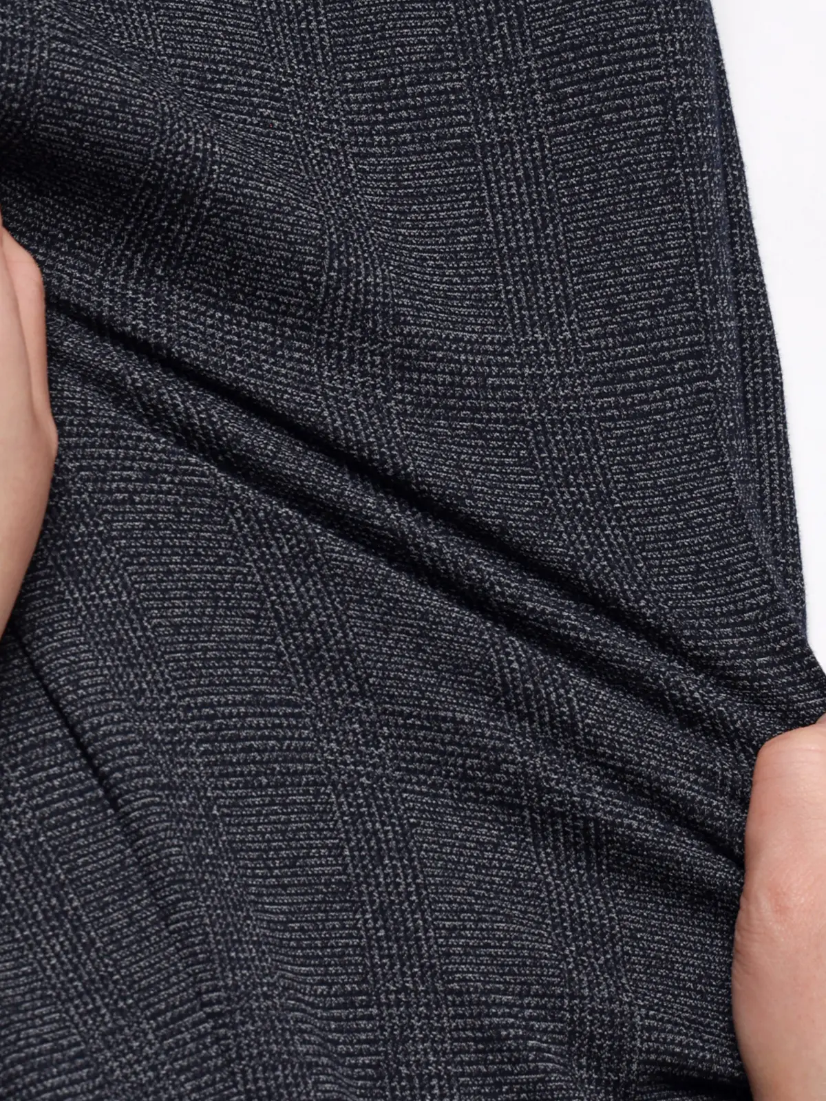 ジャケット／ストレッチ／ハイツイストジャージー／グレンチェック／CR03 ブルー S