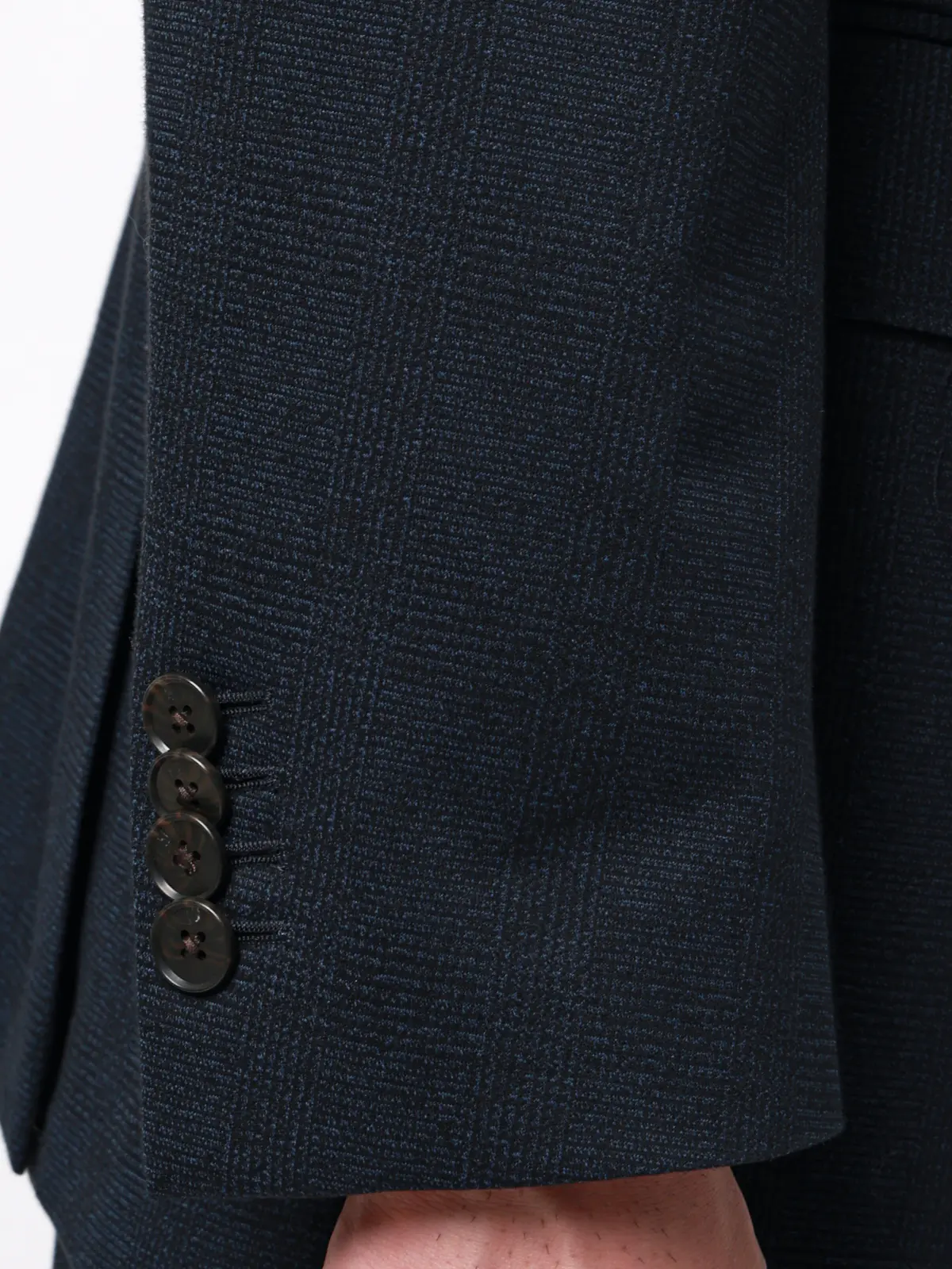 ジャケット／ストレッチ／ハイツイストジャージー／グレンチェック／CR03 ネイビー S